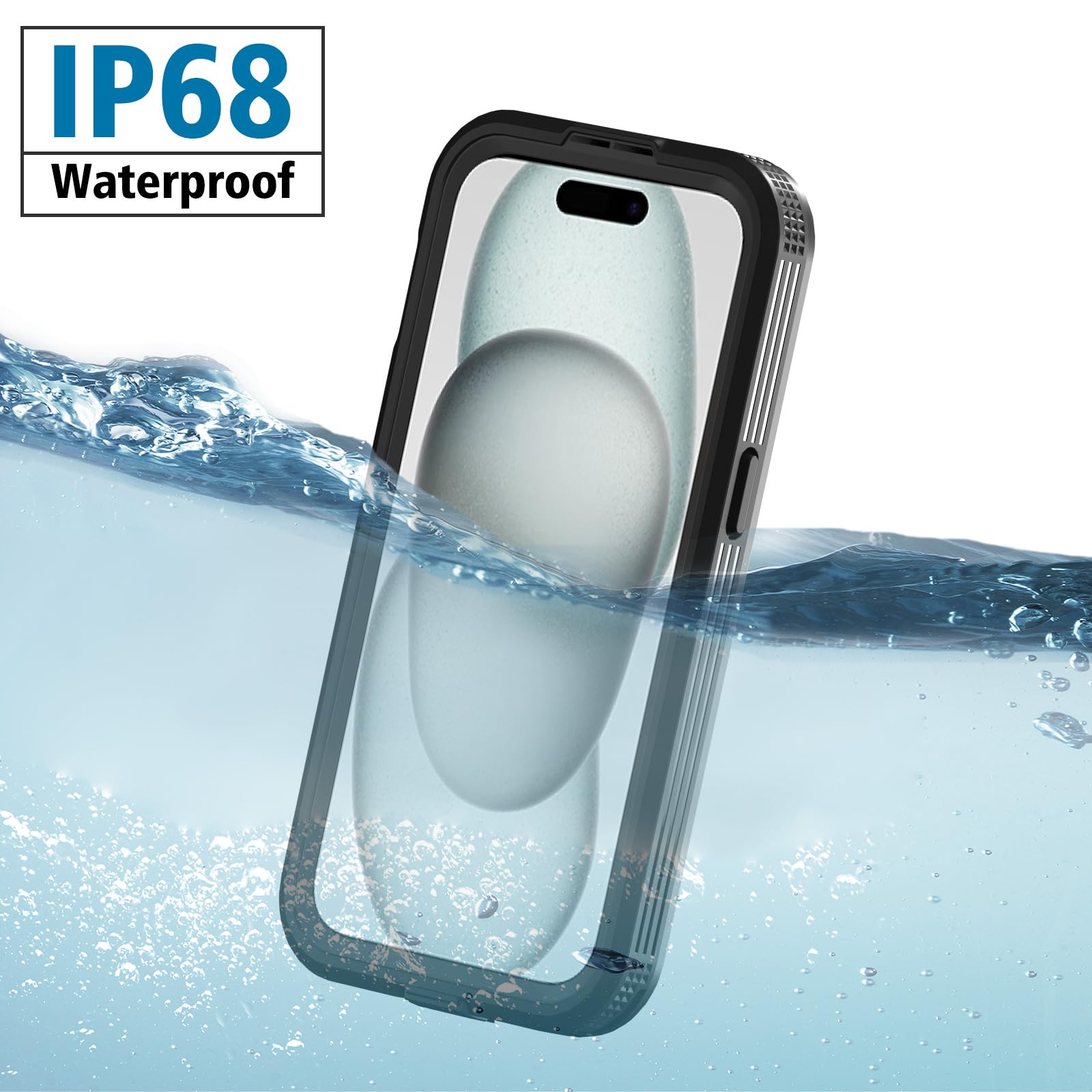 Designed for iPhone 15 Pro Max Metal Waterproof Case with Built-in Screen Protector, Metal Tough Cover Shockproof Dustproof Sturdy Durable Protective Case for iPhone 15 Pro Max