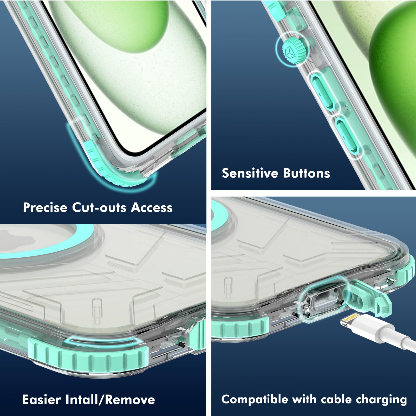 Designed for iPhone 15 Pro Max Metal Waterproof Case with Built-in Screen Protector, Metal Tough Cover Shockproof Dustproof Sturdy Durable Protective Case for iPhone 15 Pro Max