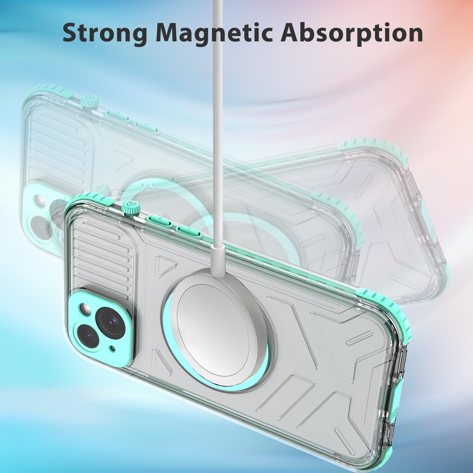 Designed for iPhone 15 Pro Max Metal Waterproof Case with Built-in Screen Protector, Metal Tough Cover Shockproof Dustproof Sturdy Durable Protective Case for iPhone 15 Pro Max
