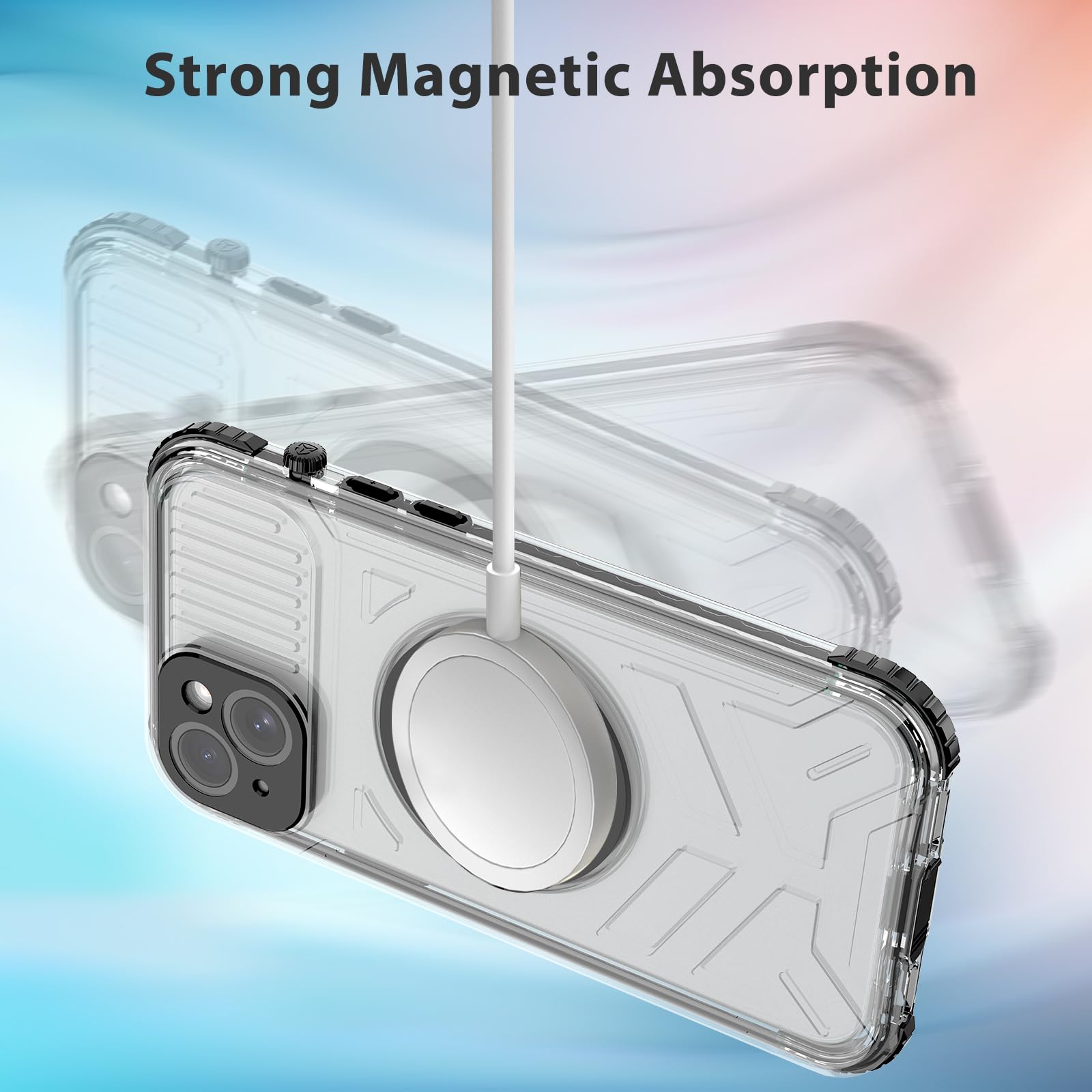 Designed for iPhone 15 Pro Max Metal Waterproof Case with Built-in Screen Protector, Metal Tough Cover Shockproof Dustproof Sturdy Durable Protective Case for iPhone 15 Pro Max