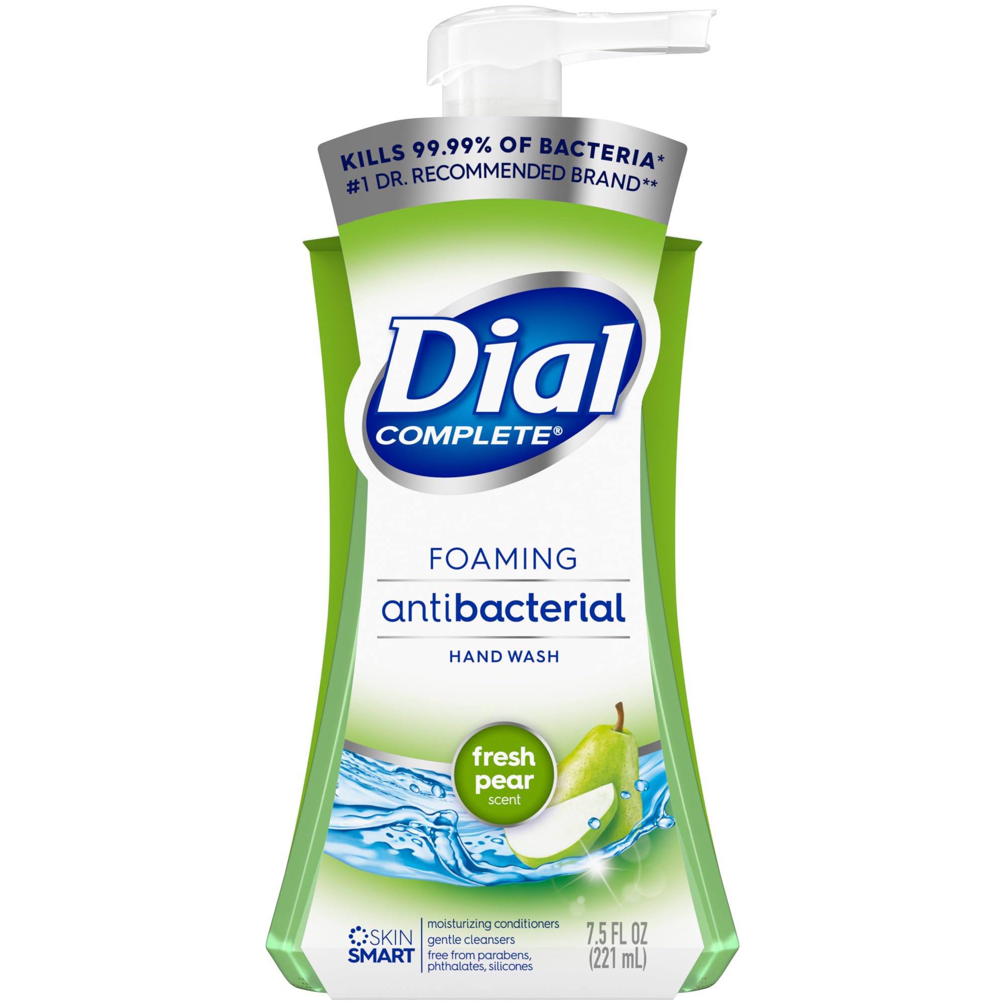 Dial Antibacterial Foaming Hand Wash, Fresh Pear, 7.5 fl oz Pack of 6)