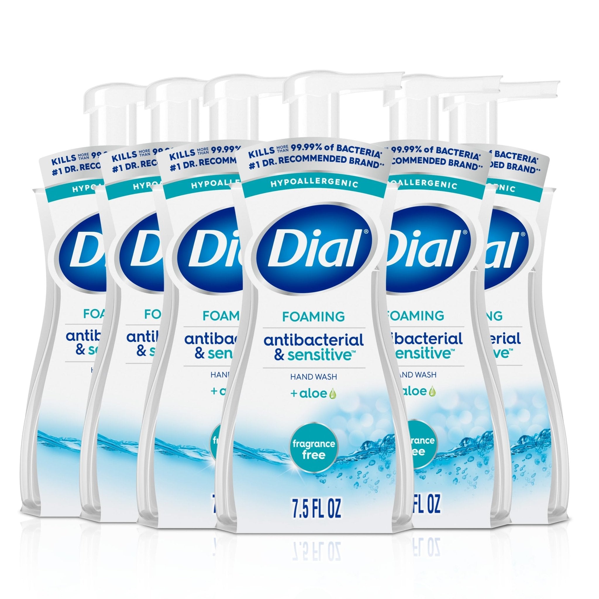 Dial Antibacterial Foaming Hand Wash, Fresh Pear, 7.5 fl oz Pack of 6)
