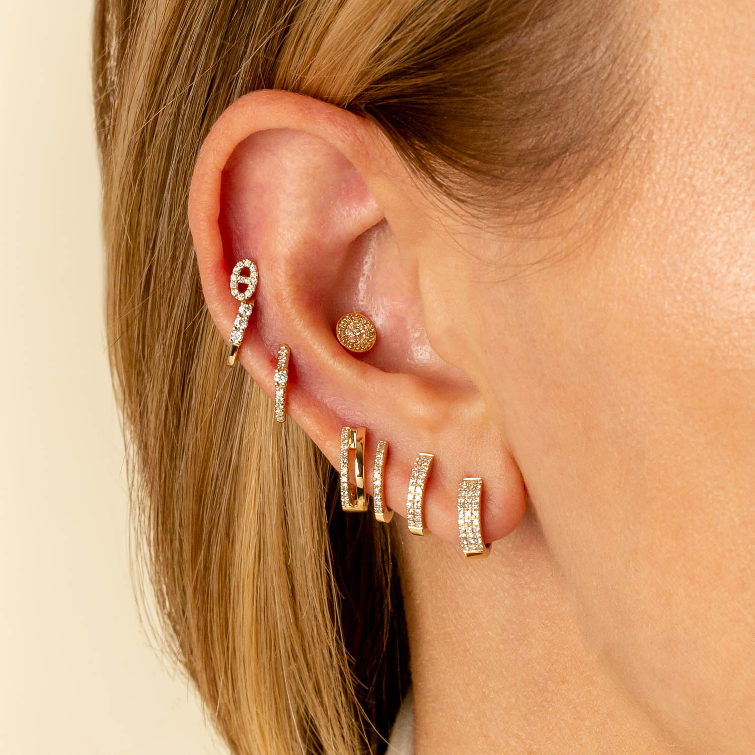 Diamond Huggie Earring 14K - Adina's Jewels