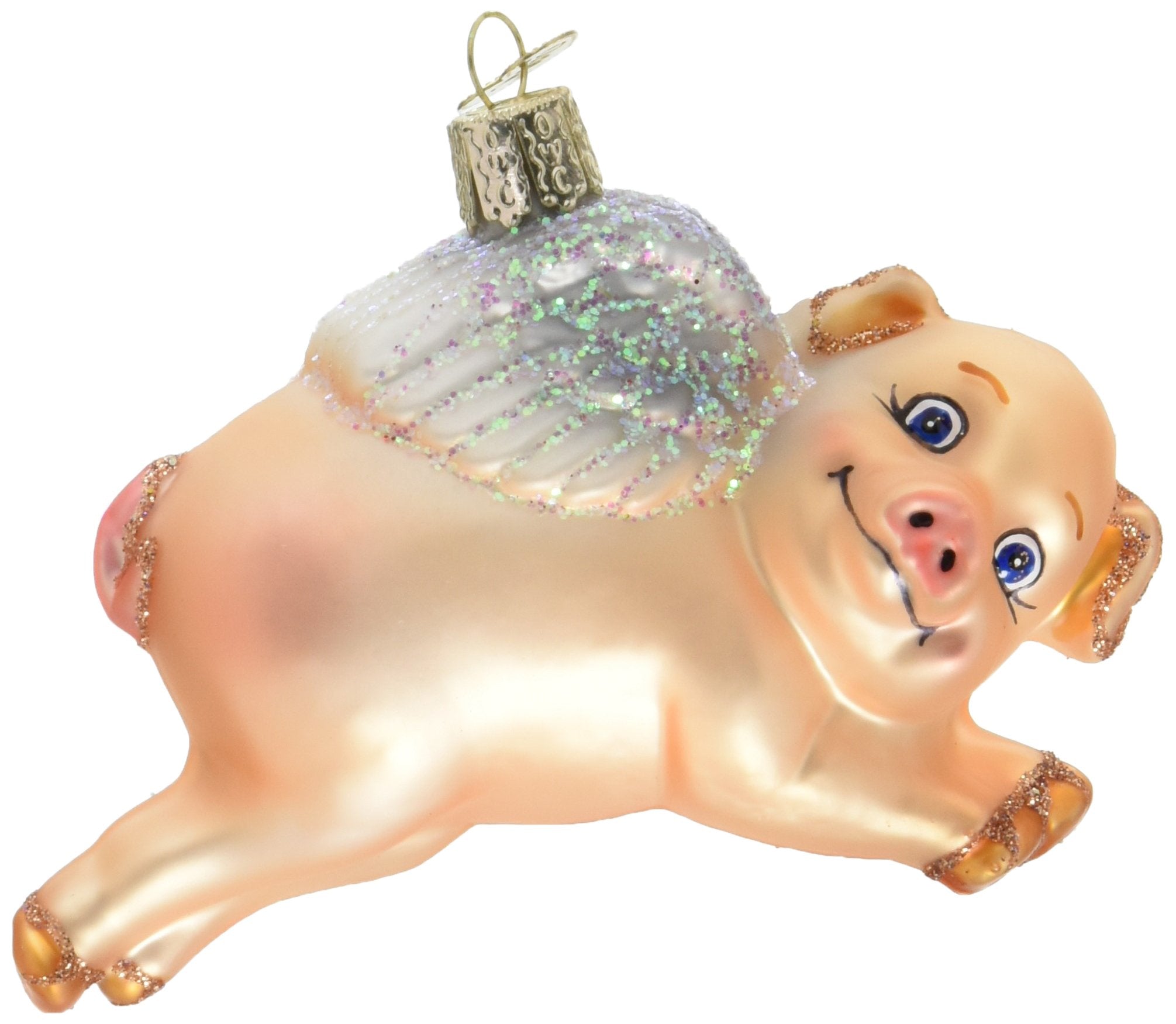 Old World Christmas Flying Pig Glass Blown Ornament
