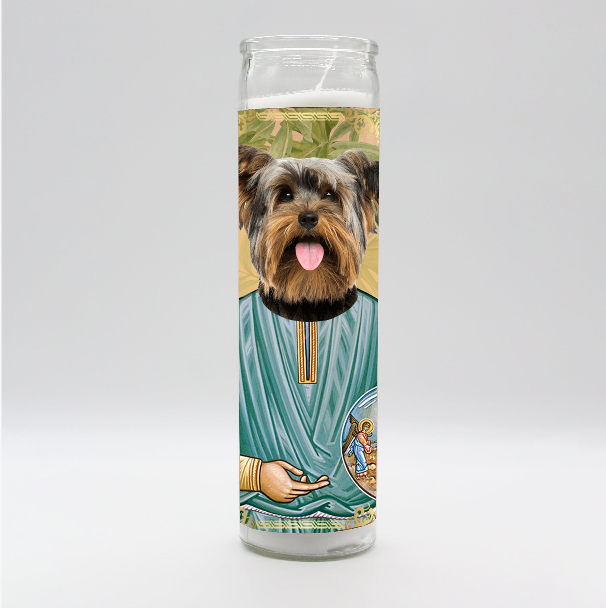 Saint Yorkie Dog Candle by BOBBYK