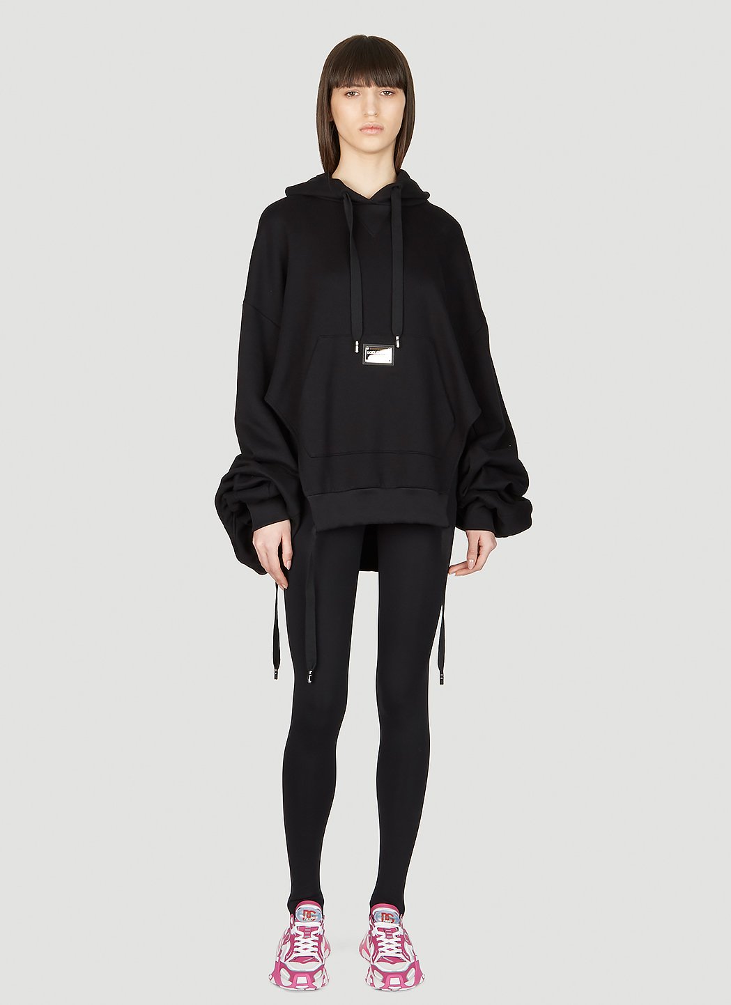 Dolce & Gabbana Women Logo Plaque Hooded Sweatshirt