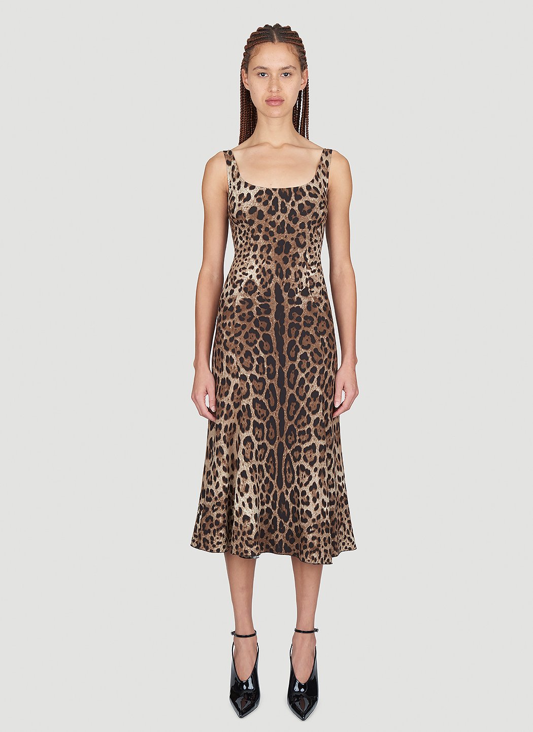 Dolce & Gabbana Women Leopard Print Midi Dress