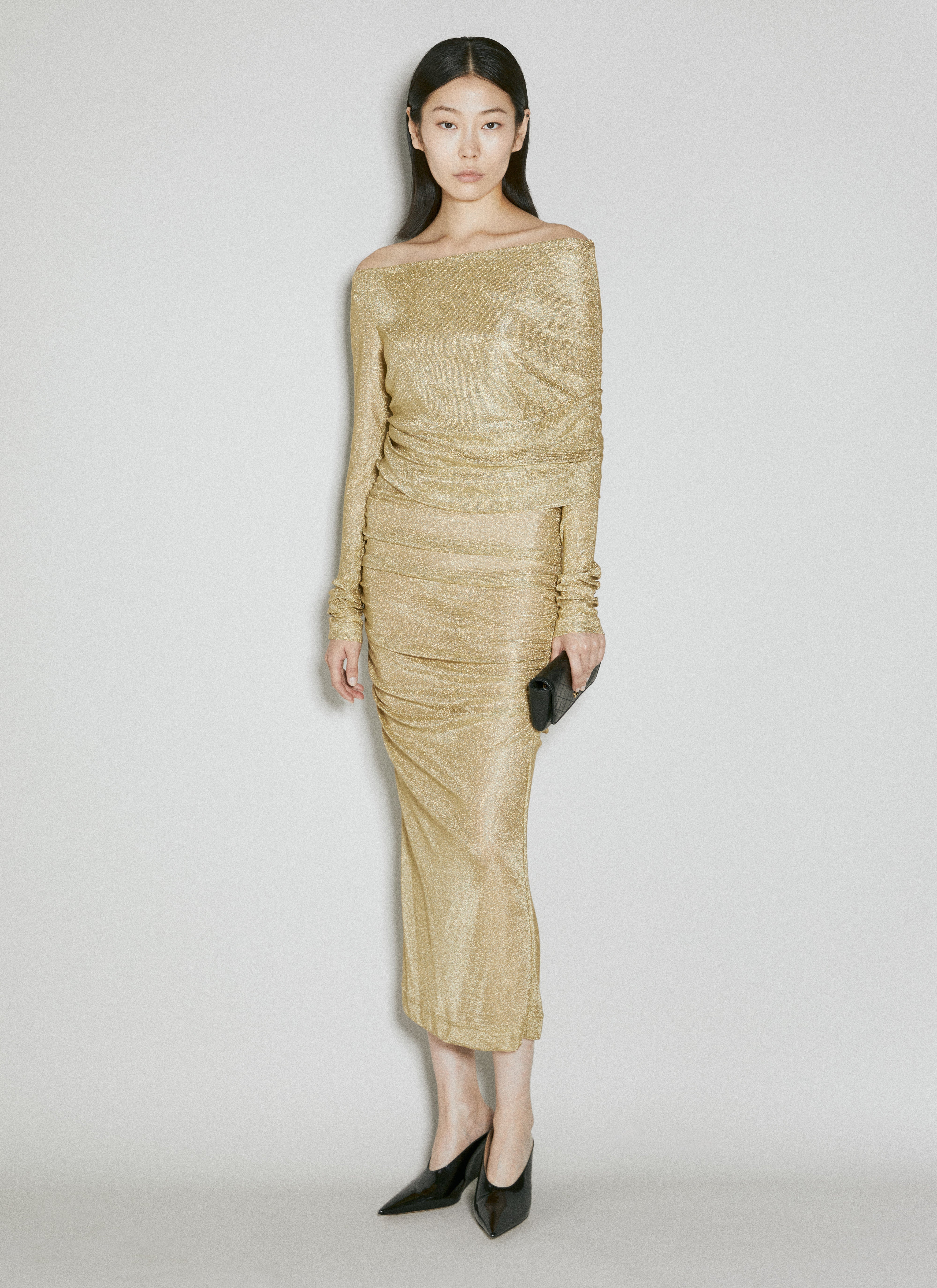 Dolce & Gabbana Women Lurex Mesh Midi Dress