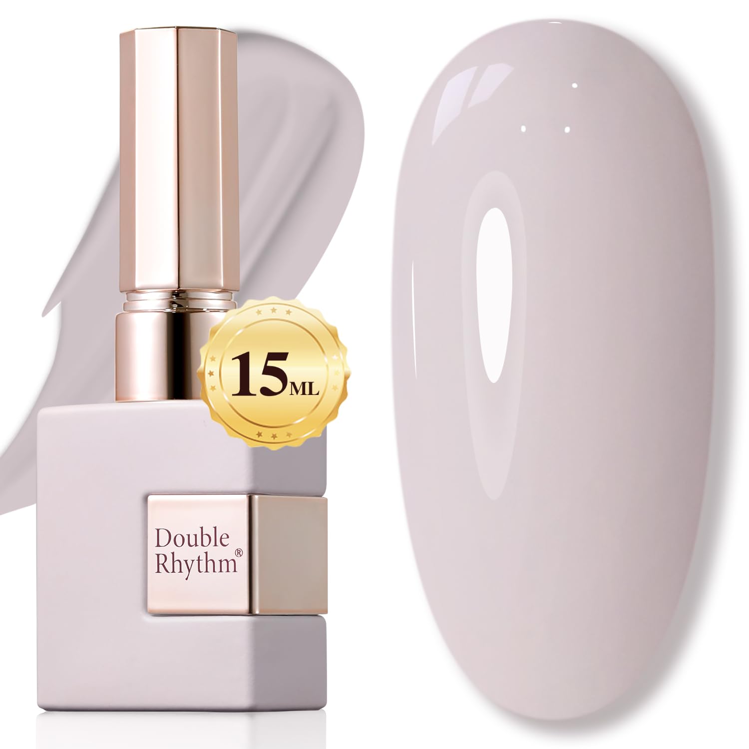 Double Rhythm 15ML Gel Nail Polish Pure Sheer Same Color Same Bottle Soak Off Gel Polish Art Manicure Salon DIY at Home for Women (Milky White-A1075)