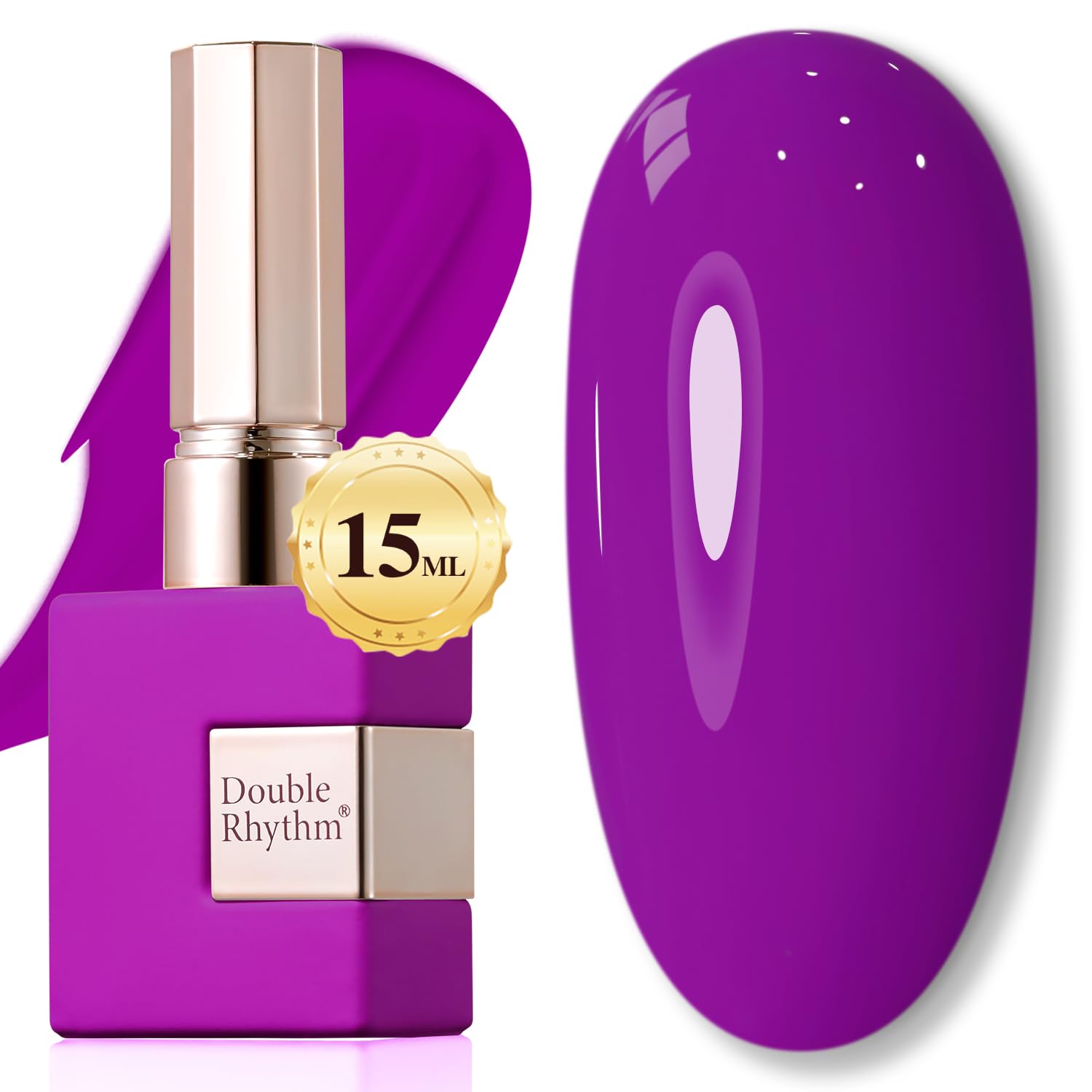 Double Rhythm 15ML Gel Nail Polish Pure Sheer Same Color Same Bottle Soak Off Gel Polish Art Manicure Salon DIY at Home for Women (Milky White-A1075)