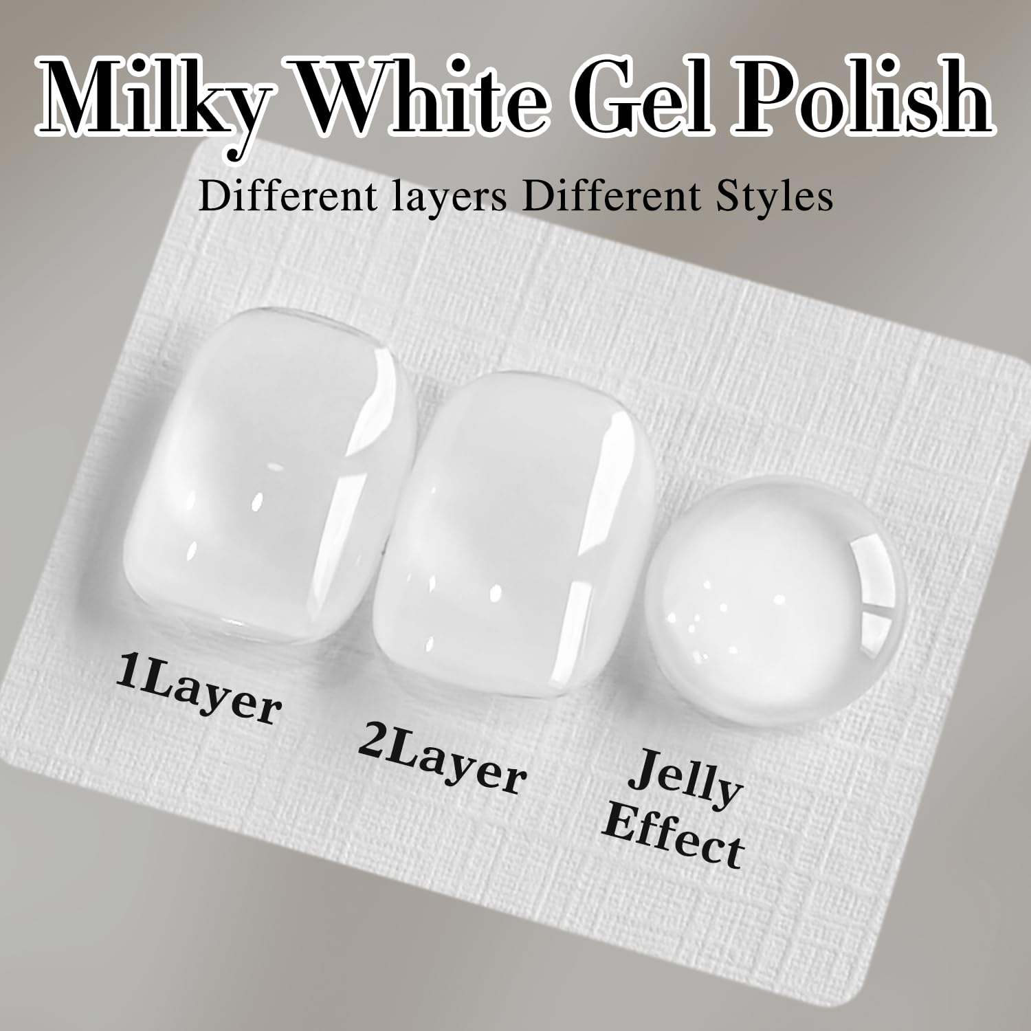 Double Rhythm 15ML Gel Nail Polish Pure Sheer Same Color Same Bottle Soak Off Gel Polish Art Manicure Salon DIY at Home for Women (Milky White-A1075)