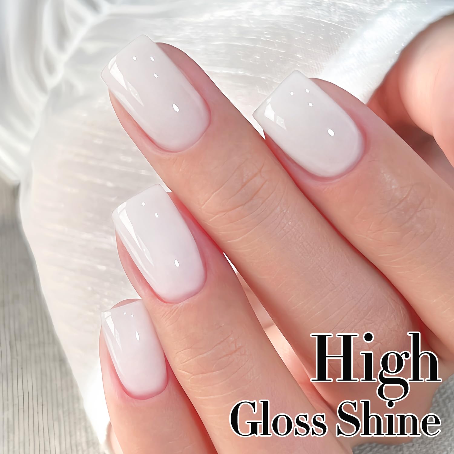 Double Rhythm 15ML Gel Nail Polish Pure Sheer Same Color Same Bottle Soak Off Gel Polish Art Manicure Salon DIY at Home for Women (Milky White-A1075)