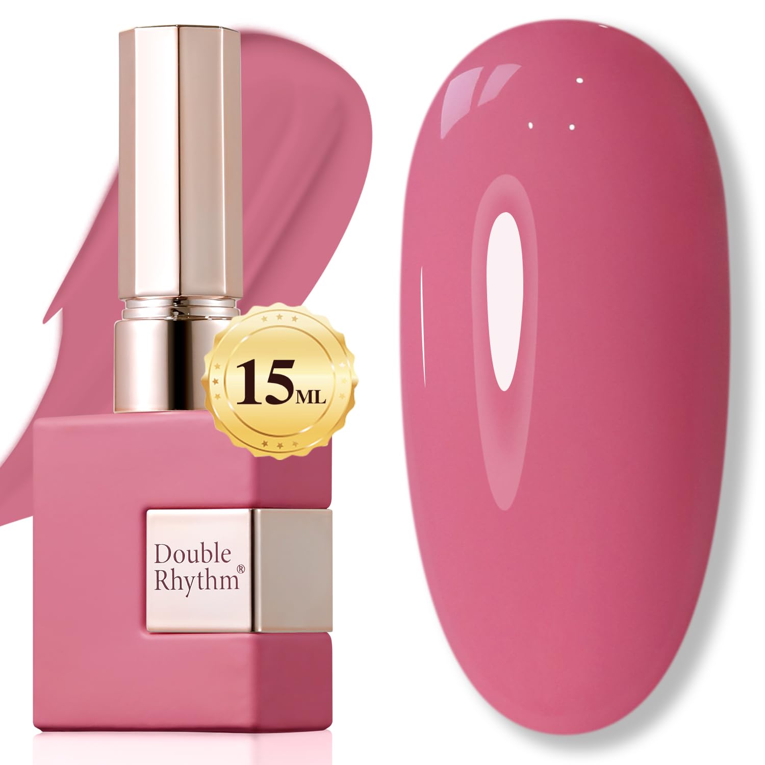 Double Rhythm 15ML Gel Nail Polish Pure Sheer Same Color Same Bottle Soak Off Gel Polish Art Manicure Salon DIY at Home for Women (Milky White-A1075)