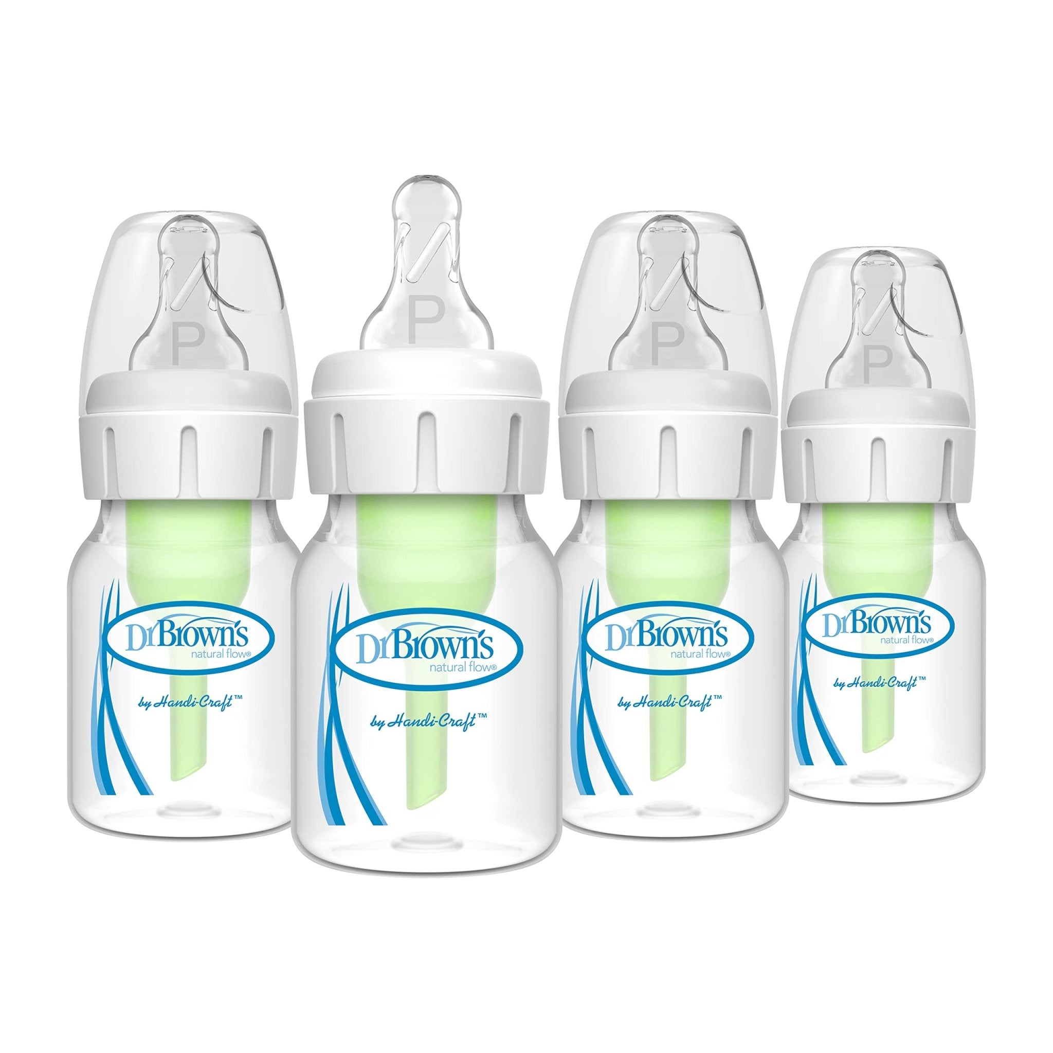 Dr. Brown's Natural Flow Anti-Colic Options+ Narrow Baby Bottle, 8 oz/250 mL, with Level 1 Slow Flow Nipples, 0m+, 4 Pack