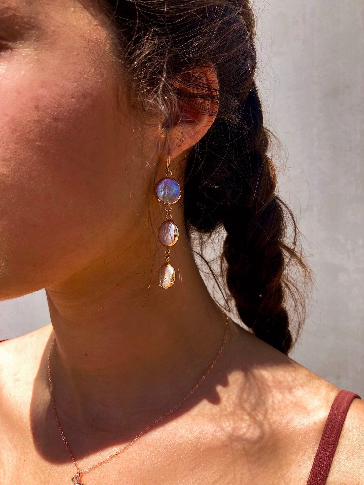 Dream Drop Earrings, Baroque Pearls by Toasted Jewelry