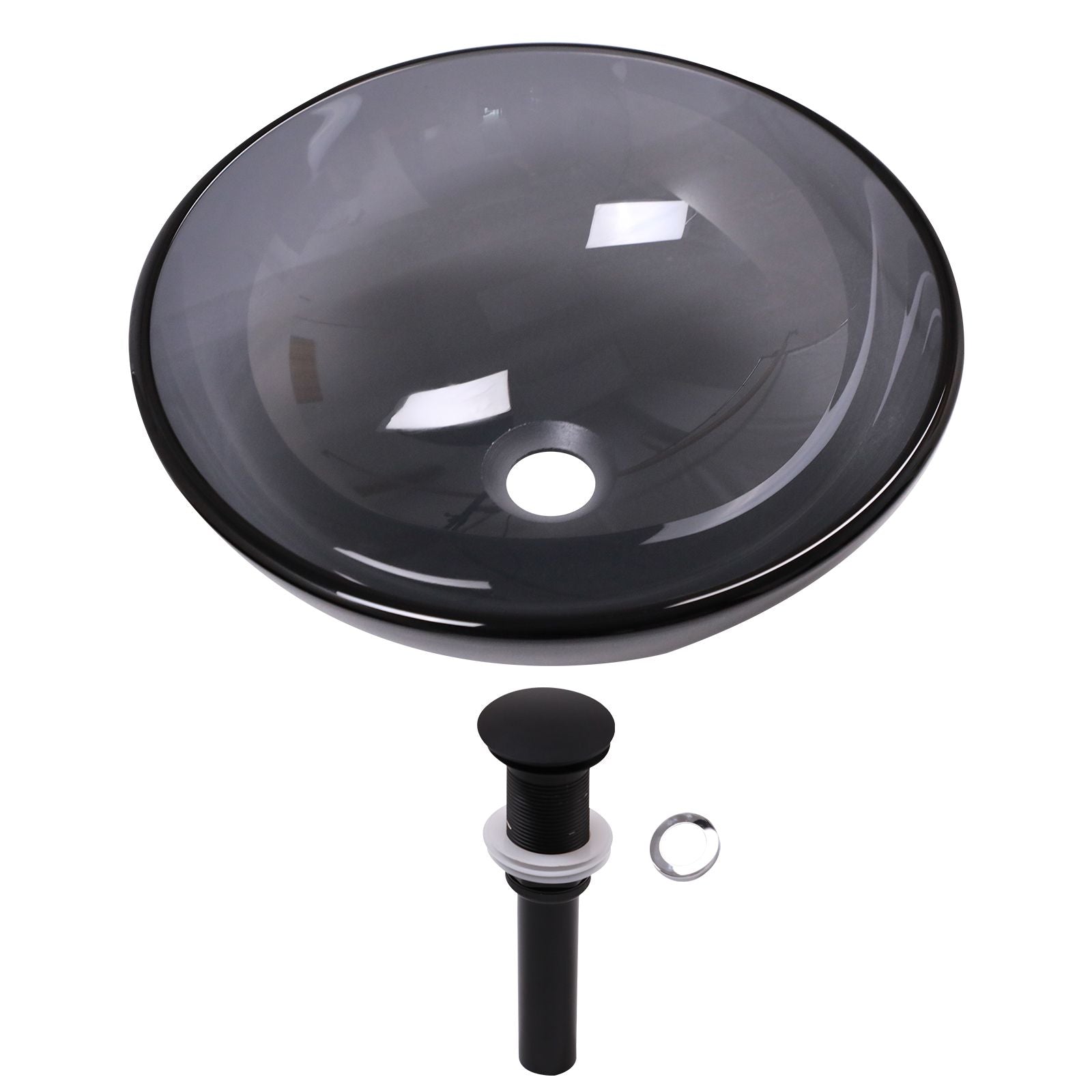 Above Counter Artistic Tempered Glass Bathroom Sink Transparent Counter Top Bathroom Single Bowl Vessel Basin