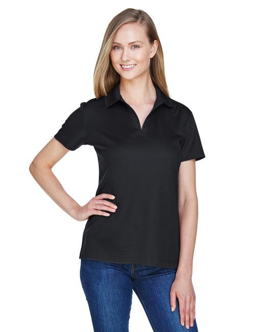 CrownLux Performance™ Ladies' Plaited Polo - GRAPHITE - XS