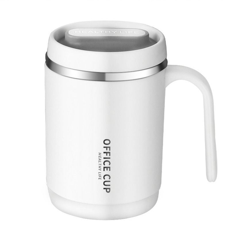 1pc Stainless Steel Cups With Lid; 16 Oz 304 Stainless Steel Tumblers Durable Coffee Mug With Splash Proof Sliding Lid; Drink With Lid Open; Plastic Housing And Lid; Straw Not Included