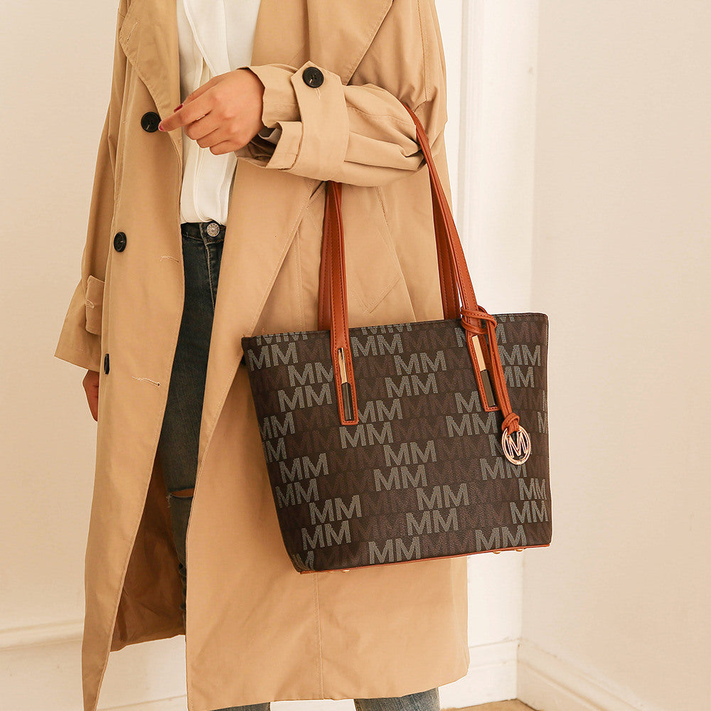 MKF Collection Aylet M Tote with Mini Handbag and Wristlet Pouch by Mia Made of high-quality vegan leather