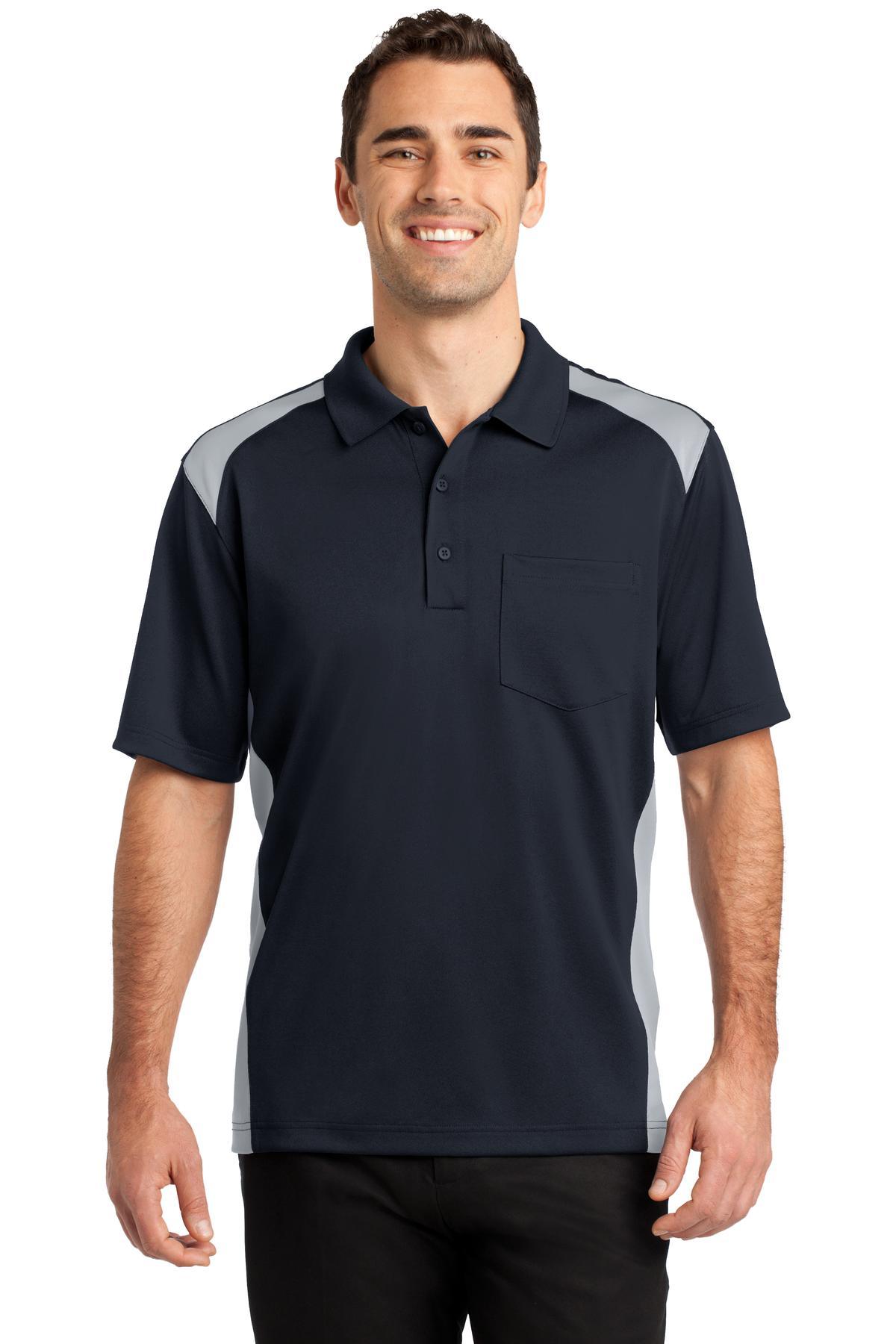 CornerStone Select Snag-Proof Two Way Colorblock Pocket Polo CS416