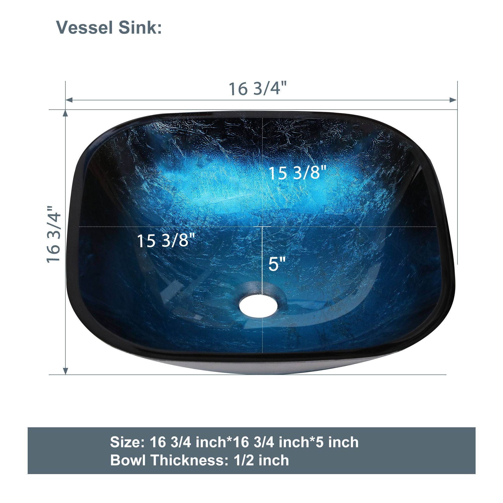 Above Counter Artistic Tempered Glass Bathroom Sink Transparent Counter Top Bathroom Single Bowl Vessel Basin