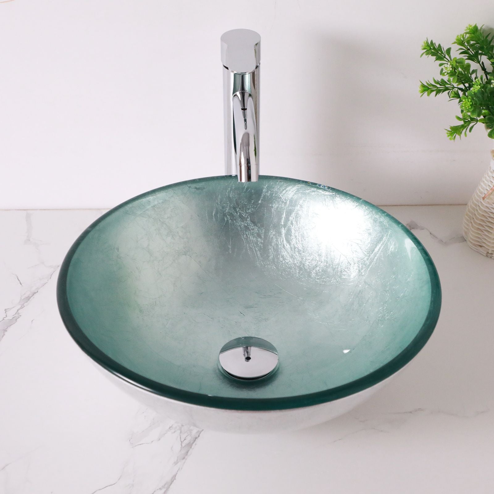 Above Counter Artistic Tempered Glass Bathroom Sink Transparent Counter Top Bathroom Single Bowl Vessel Basin