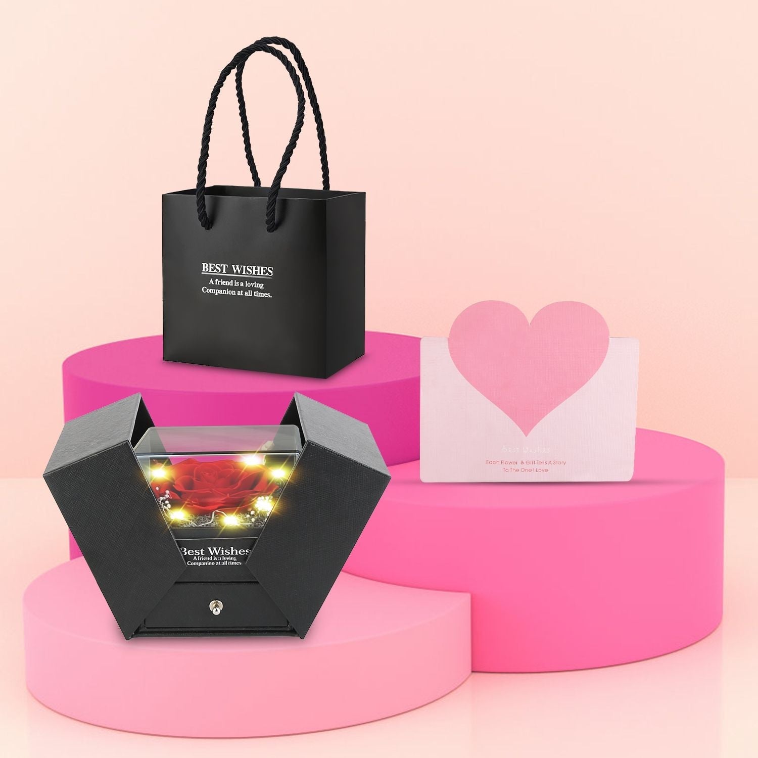 Preserved Red Real Rose with Heart Necklace Eternal Flowers Rose with Golden Necklace Gifts for Women Mom Wife Girlfriend Grandma on Valentine Mother Day Christmas Anniversary