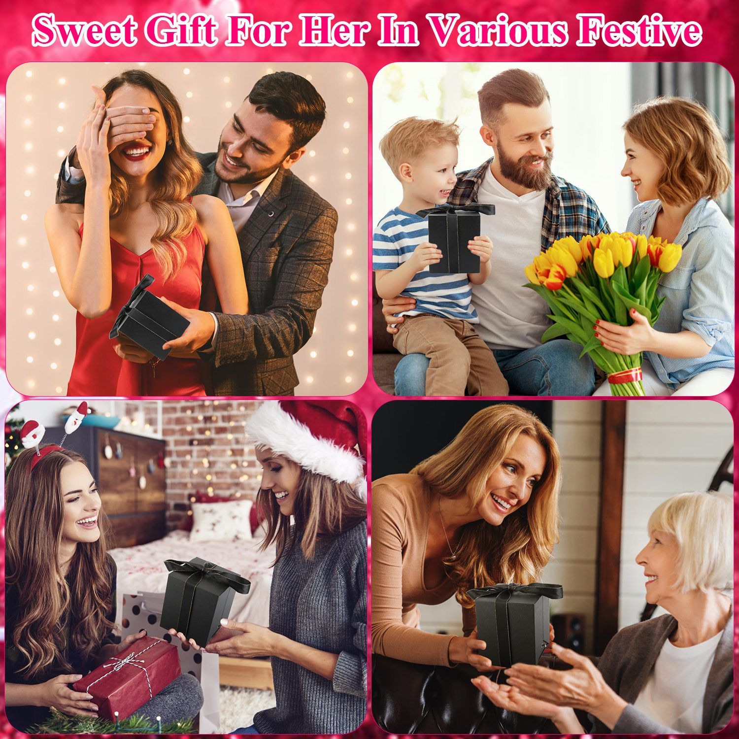 Preserved Red Real Rose with Heart Necklace Eternal Flowers Rose with Golden Necklace Gifts for Women Mom Wife Girlfriend Grandma on Valentine Mother Day Christmas Anniversary