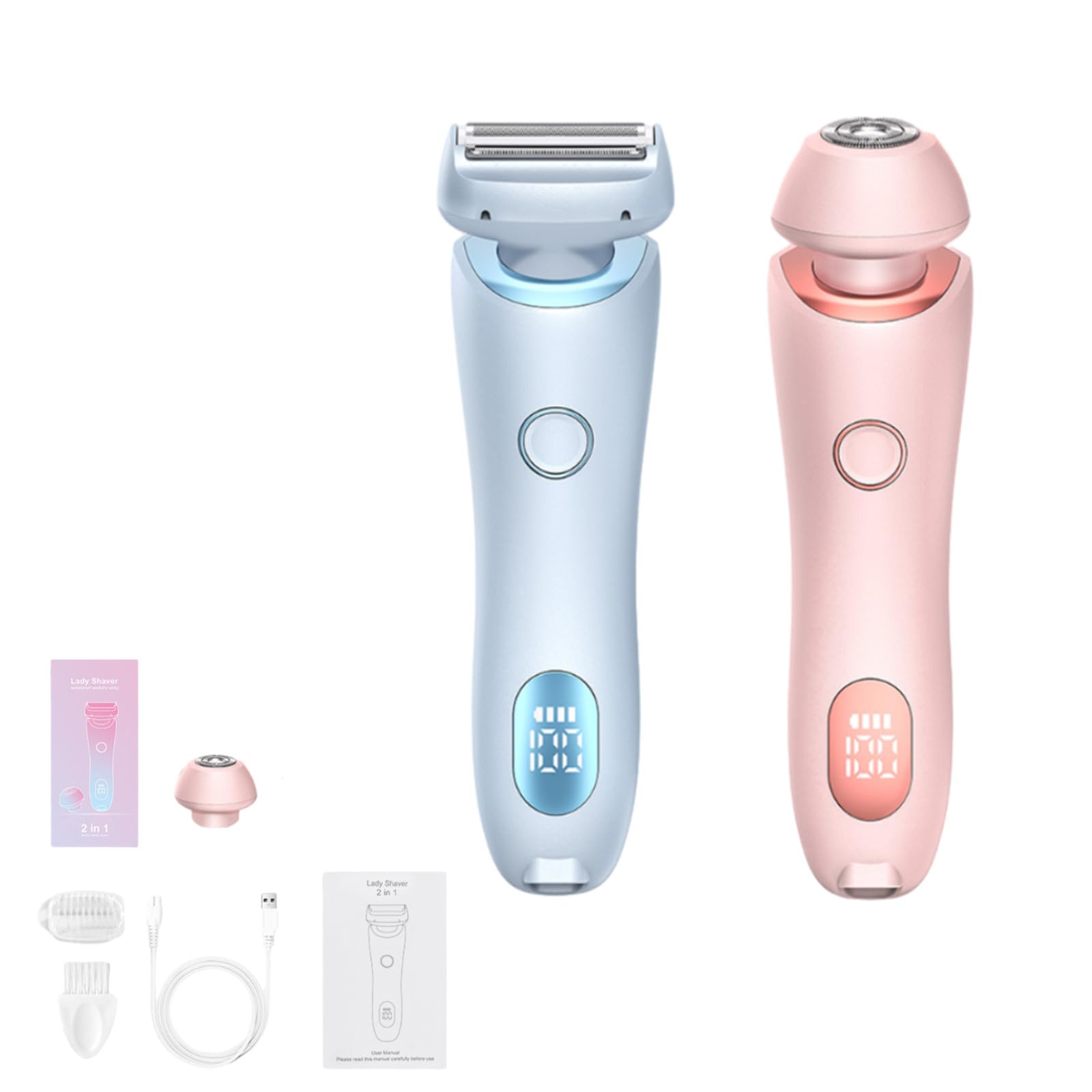 Dusk Collection Razor, Razors for Teens Girls Beginners, Smooth Shave Pro, Electrics Razors for Woman, Electric Shavers for Women, 2 in 1 Wet & Dry Electric Waterproof Razor, Removable Head (Blue)