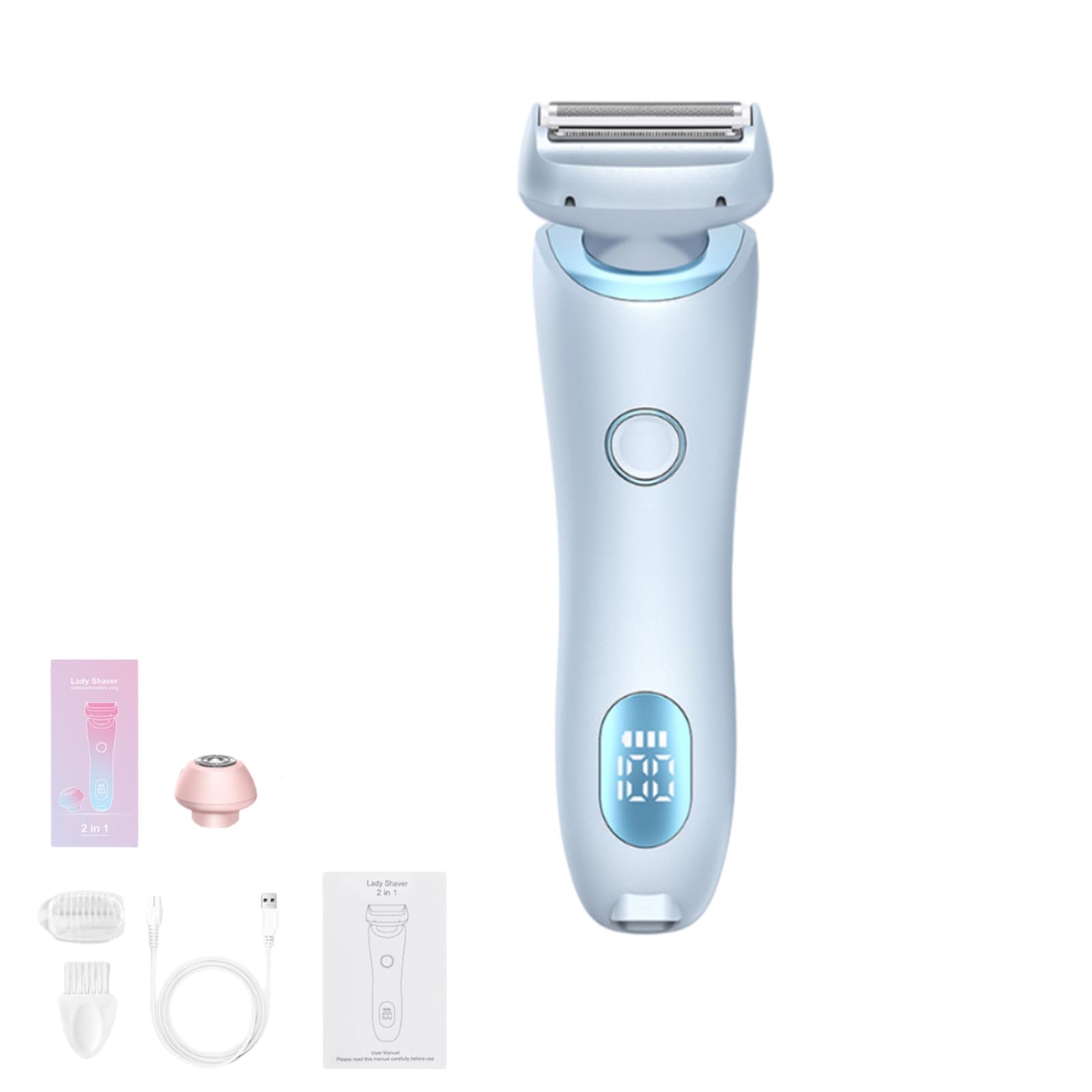 Dusk Collection Razor, Razors for Teens Girls Beginners, Smooth Shave Pro, Electrics Razors for Woman, Electric Shavers for Women, 2 in 1 Wet & Dry Electric Waterproof Razor, Removable Head (Blue)