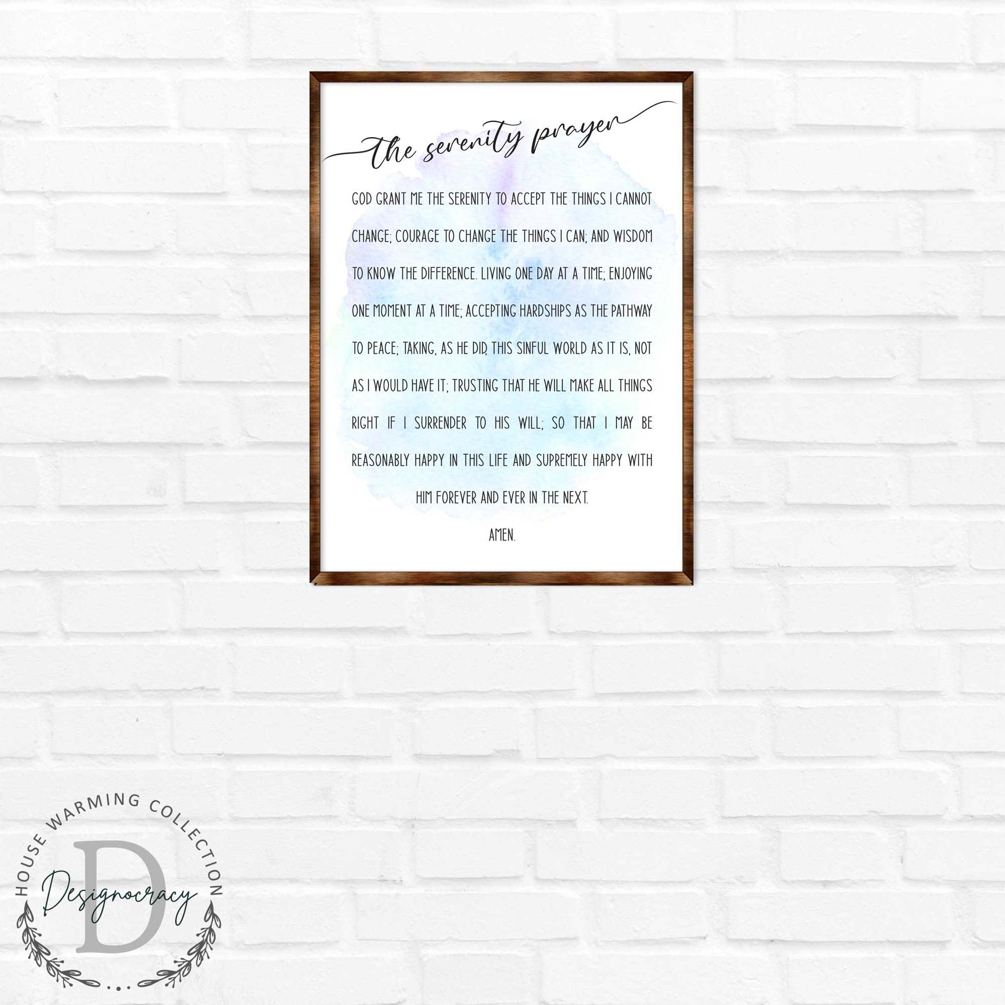 The Serenity Prayer - Wooden Kitchen blessing - God grant me the serenity - Contemporary decor - Religious wall art - Nursery wall art - 310340