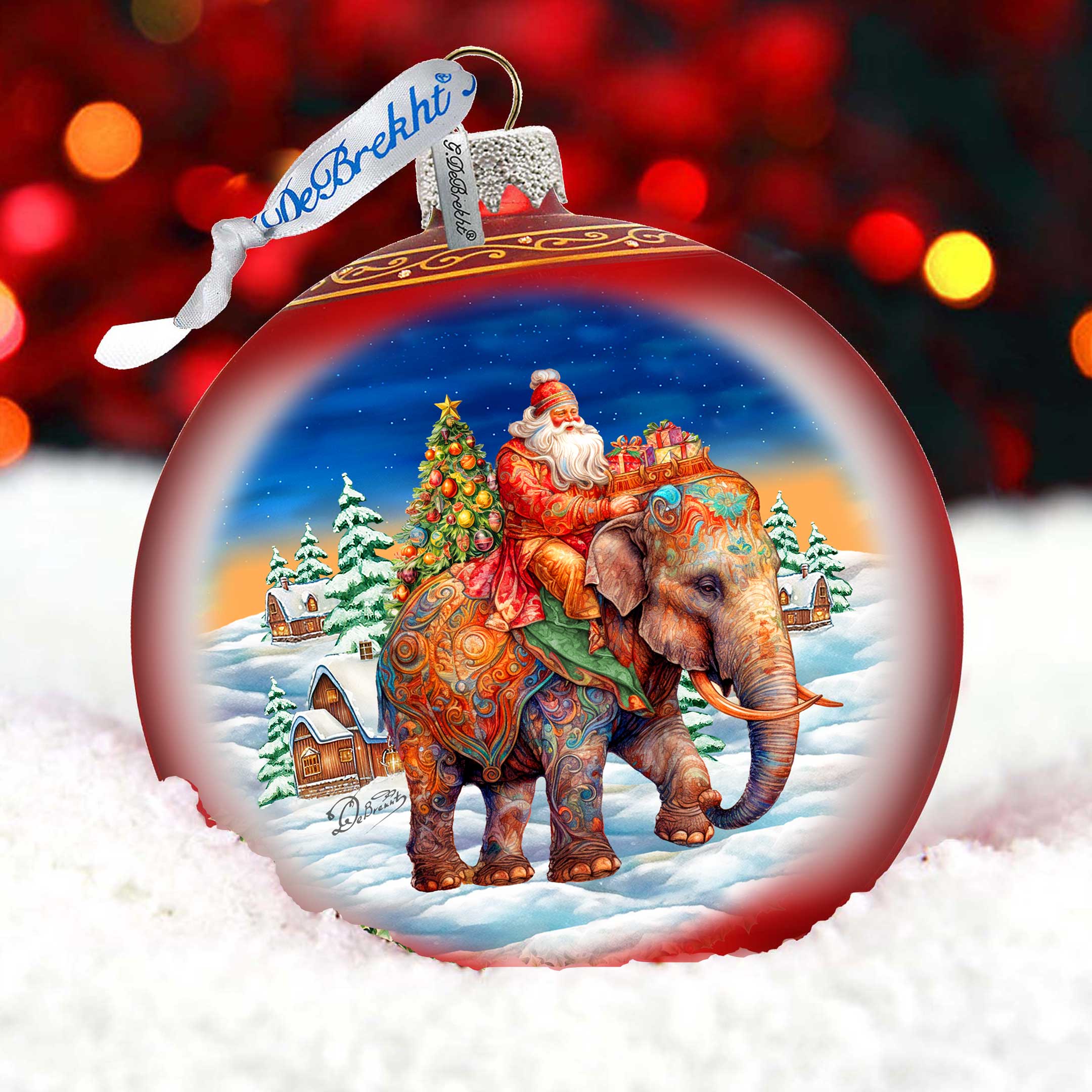 Safari Sleigh 5-Inch Glass Ball Ornament - Christmas Holiday Décor - 73945 Holiday Mercury Glass Ornament Christmas Tree Ornaments by GDebrekht