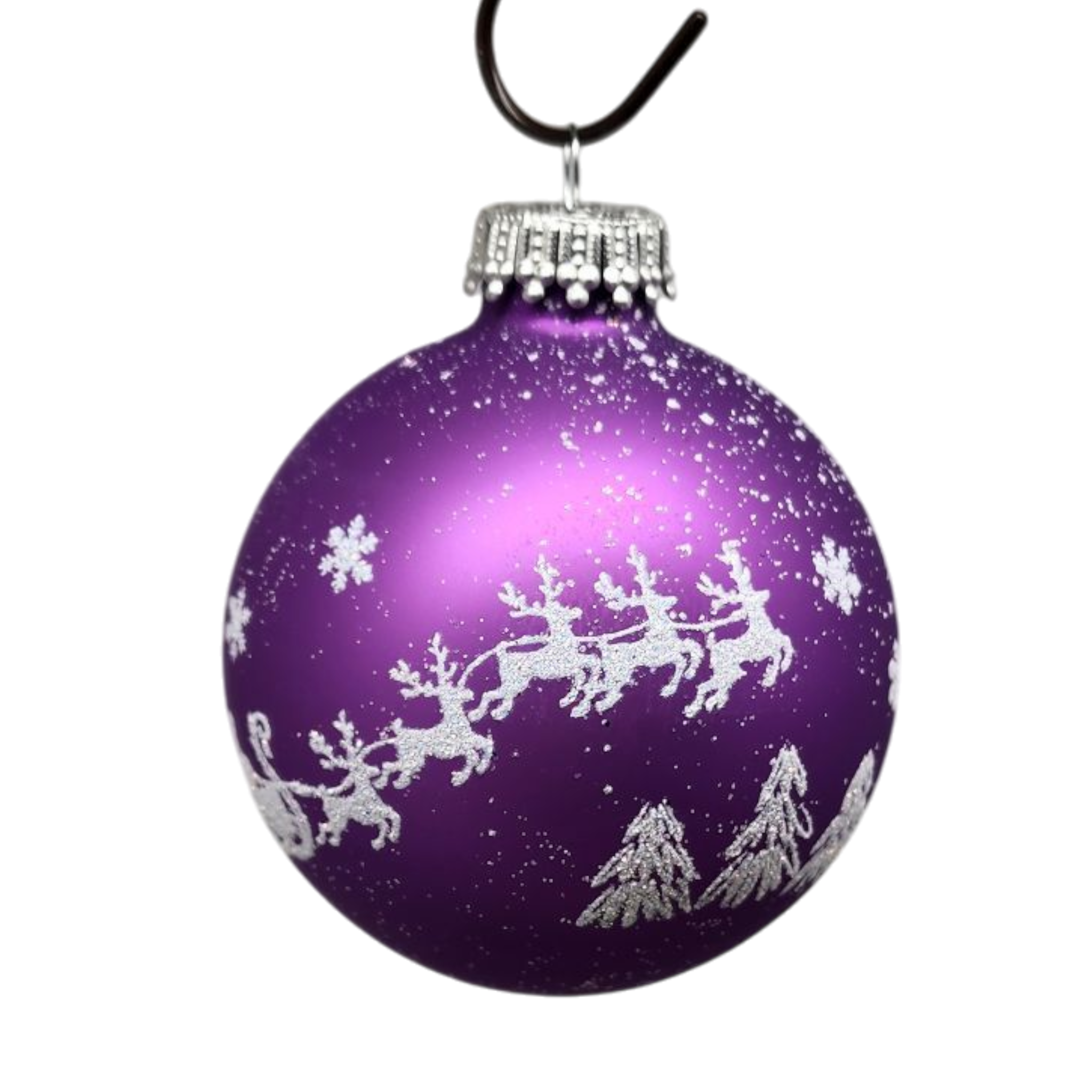 Krebs Value Glass Ornament 4 pack - Santa on Lilac