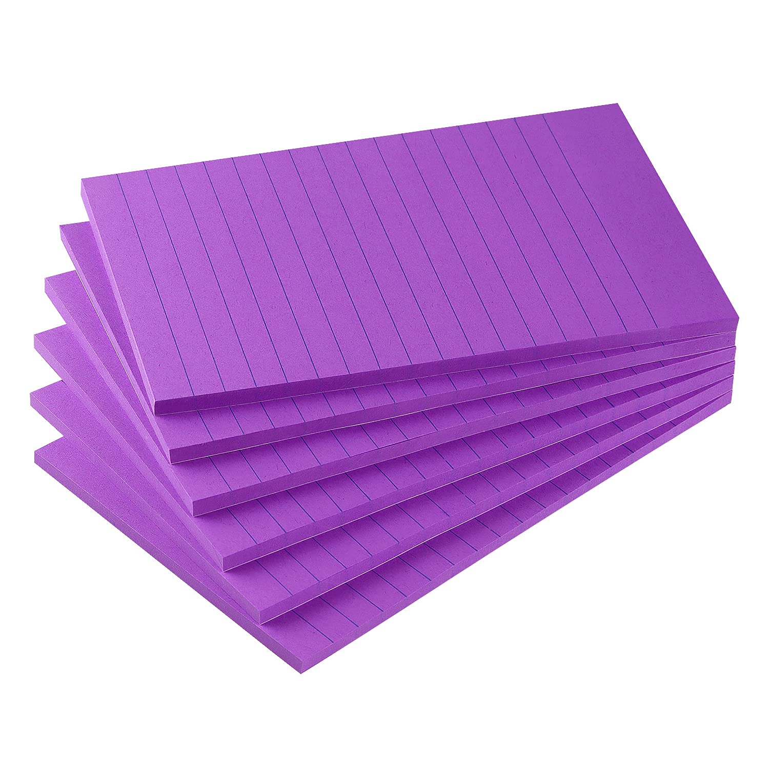 Early Buy 6 Pads Lined Sticky Notes with Lines 4x6 Self-Stick Notes Bright Color Sticky Notes, 45 Sheets/Pad (Yellow)