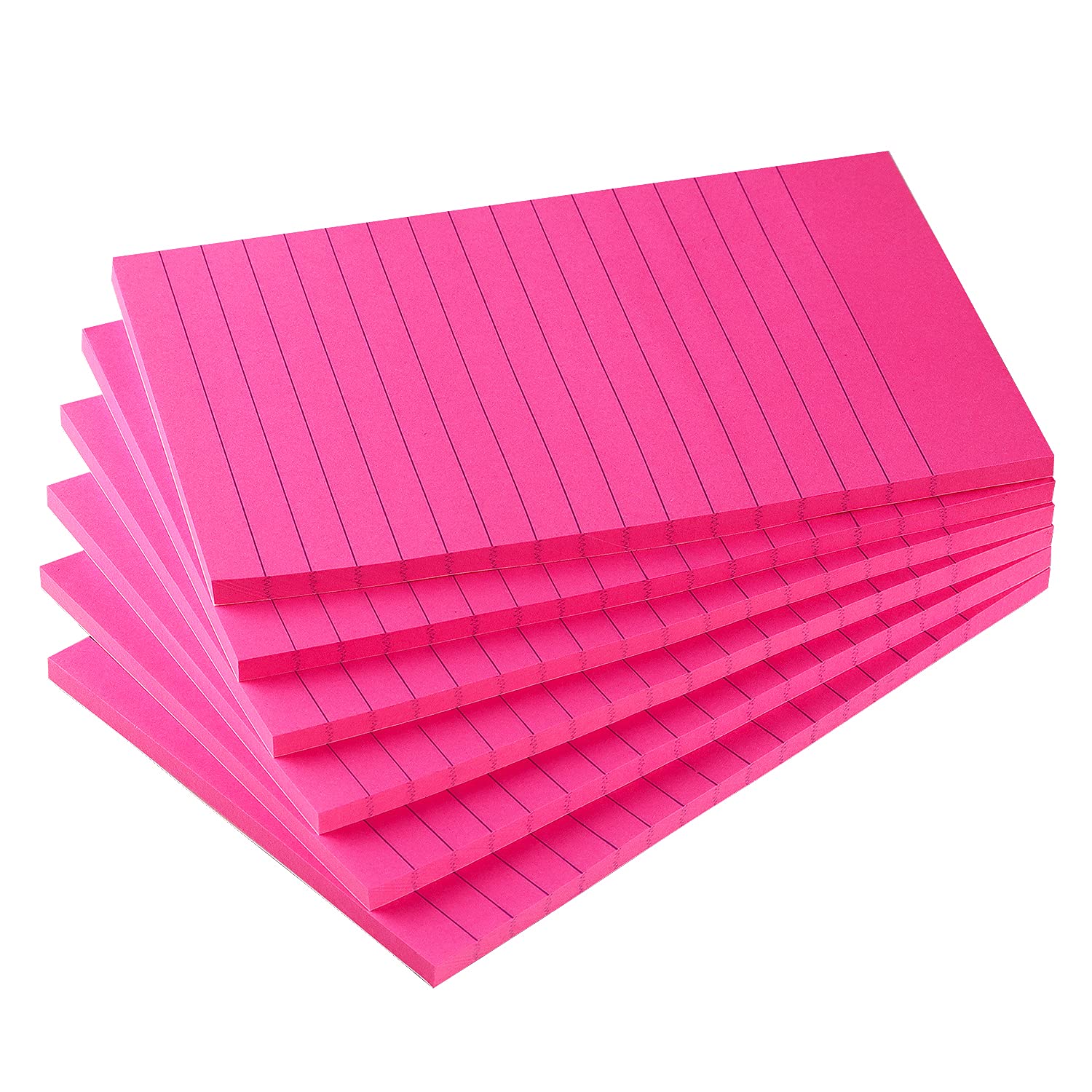 Early Buy 6 Pads Lined Sticky Notes with Lines 4x6 Self-Stick Notes Bright Color Sticky Notes, 45 Sheets/Pad (Yellow)