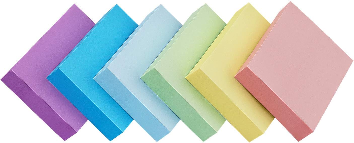 Early Buy Sticky Notes 1.5 x 2 Self-Stick Notes 6 Pastel Color 18 Pads, 100 Sheets/Pad