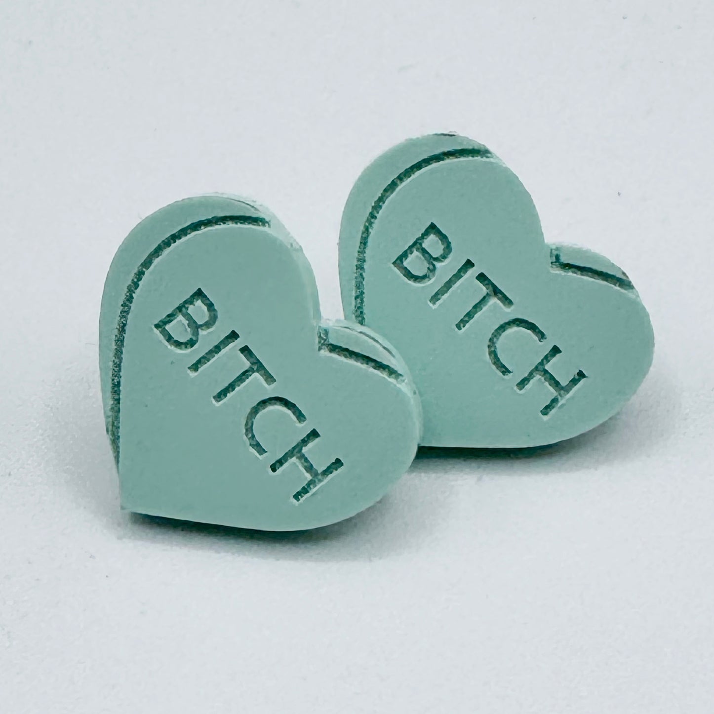 Heart Candy BITCH Studs (Multicolor) by BOBBYK