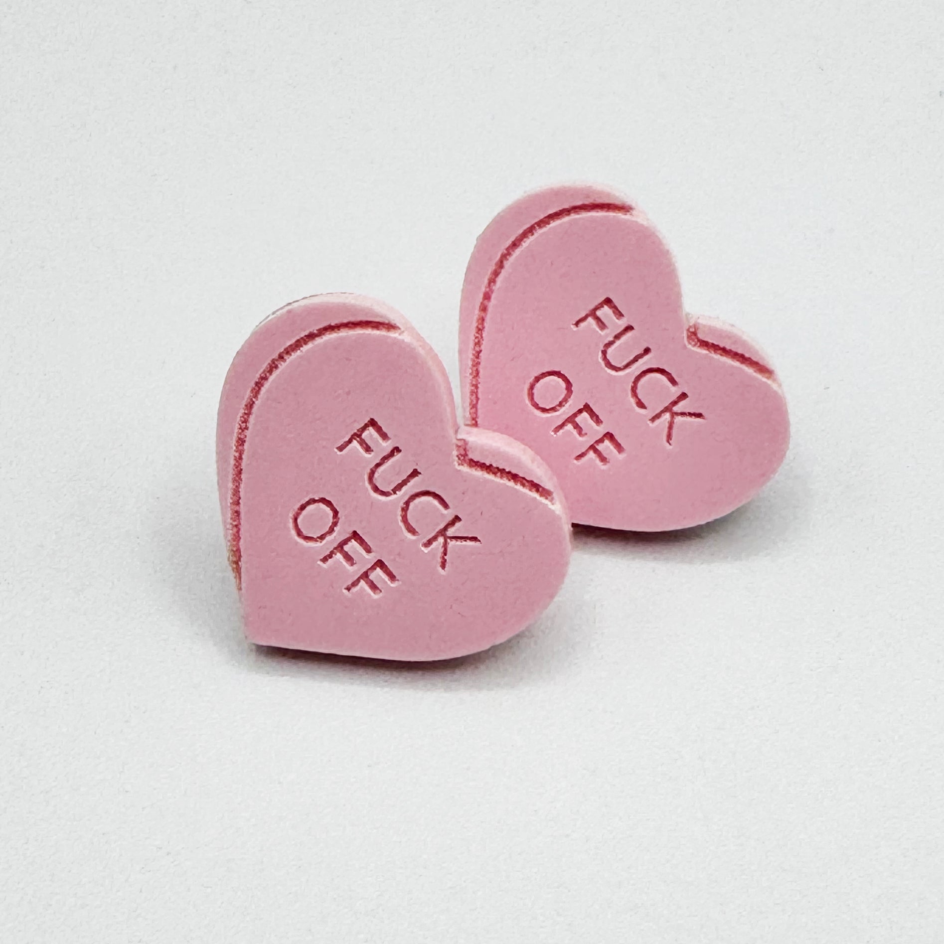 Heart Candy F*CK OFF Studs (Multicolor) by BOBBYK
