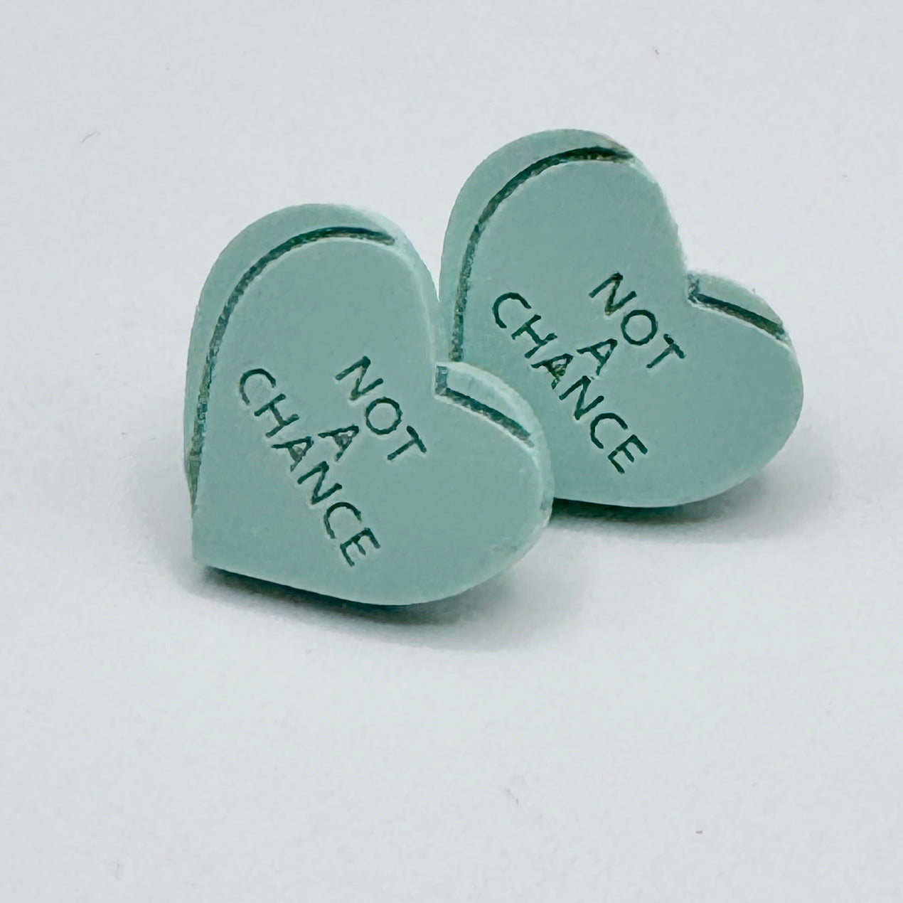 Heart Candy NOT A CHANCE Studs (Multicolor) by BOBBYK