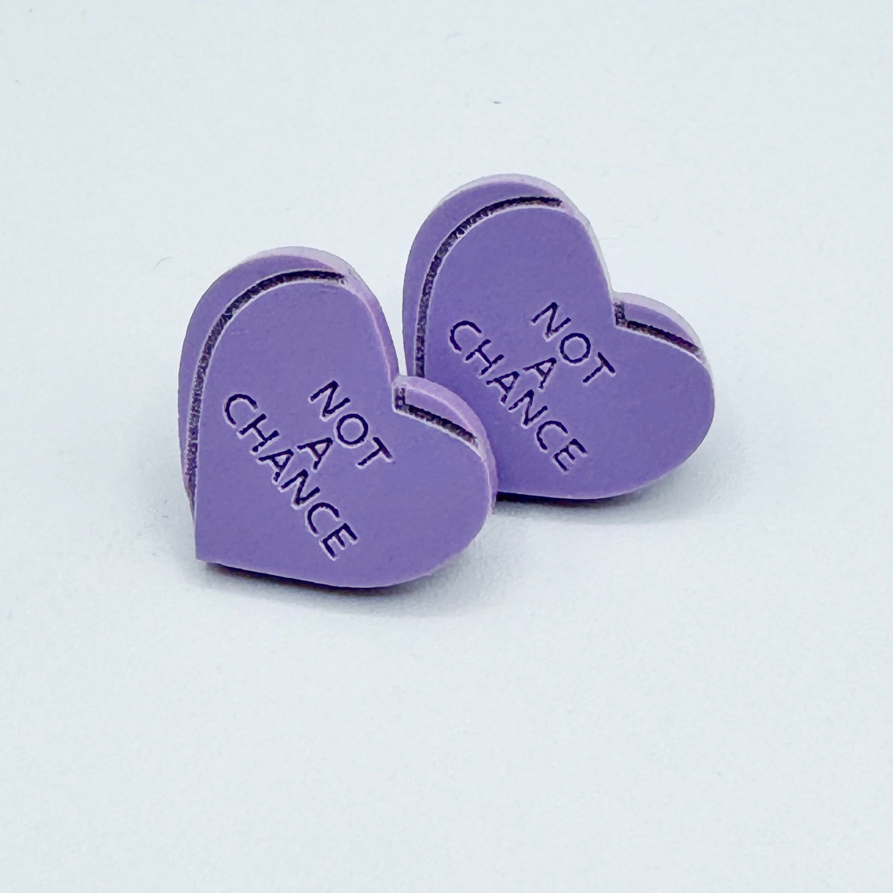 Heart Candy NOT A CHANCE Studs (Multicolor) by BOBBYK