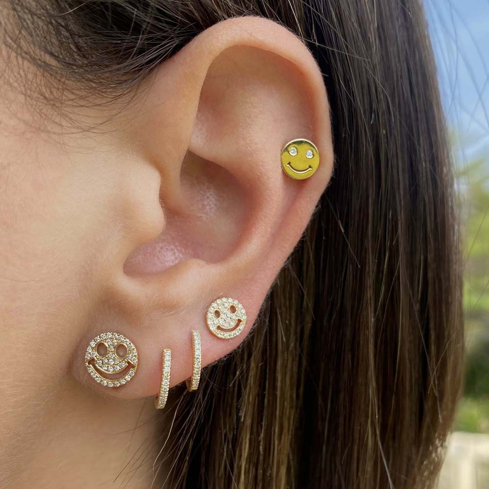 Diamond Huggie Earring 14K - Adina's Jewels