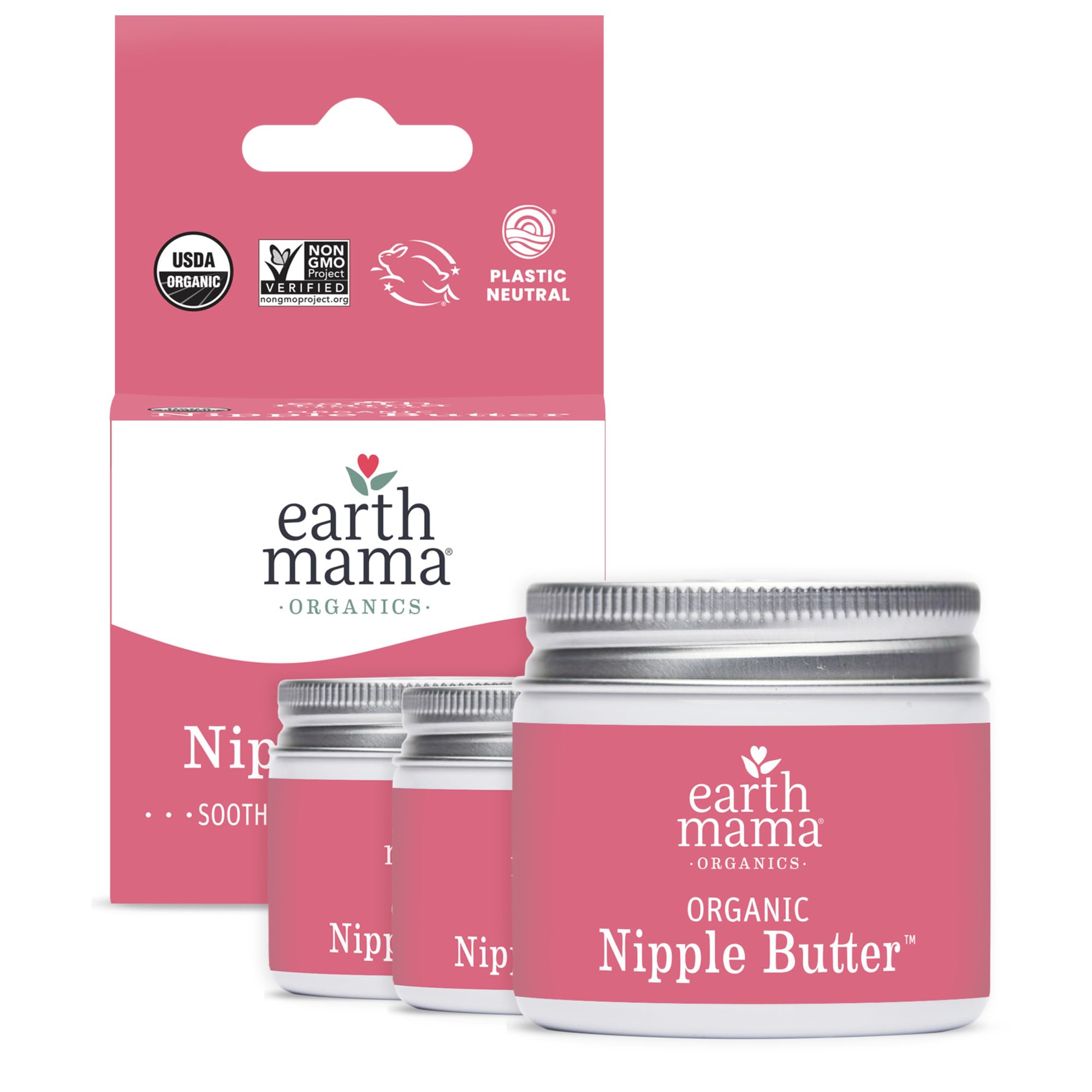 Earth Mama Organic Nipple Butter™ | Nipple Cream Safe for Breastfeeding | Postpartum Essentials for Nursing | Non Lanolin Nipple Cream, 2-Fluid Ounce