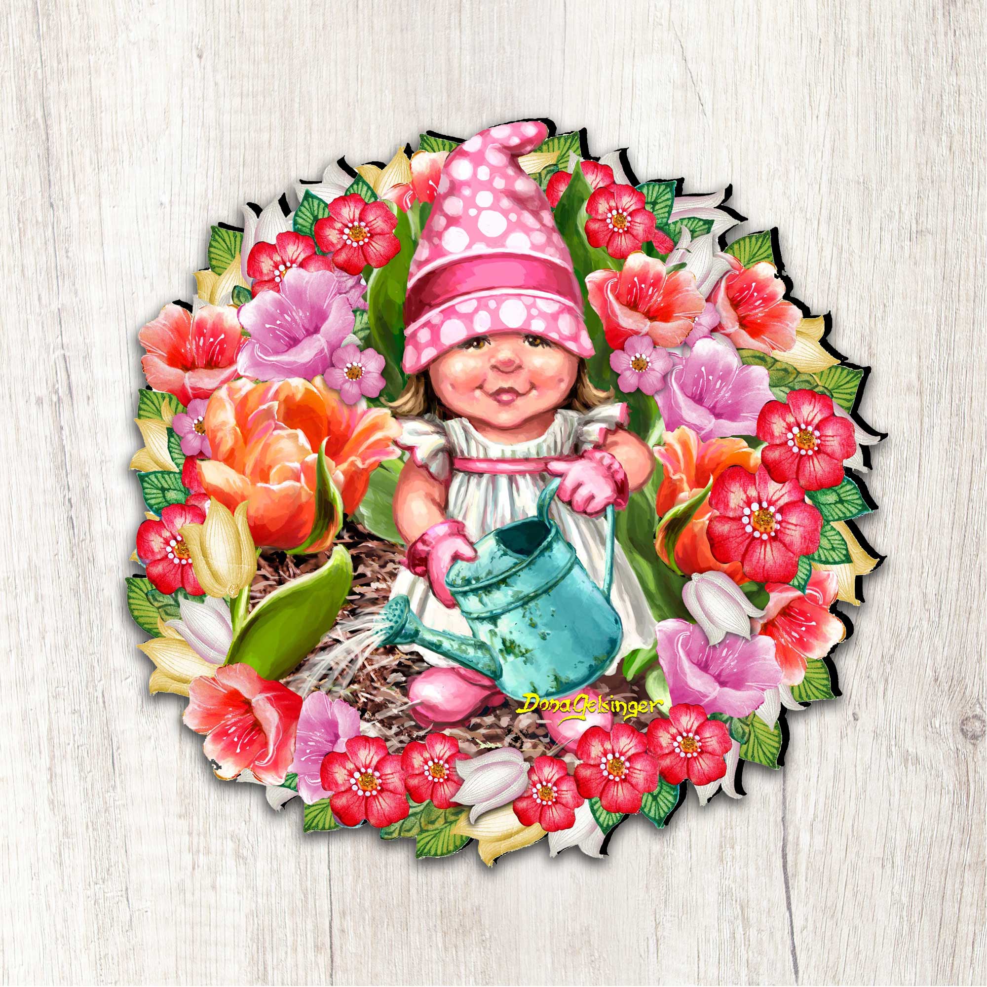 Spring Wreath Blossom Gnome Door Decor by D. Gelsinger - Christmas Decor - 8461055H-DG