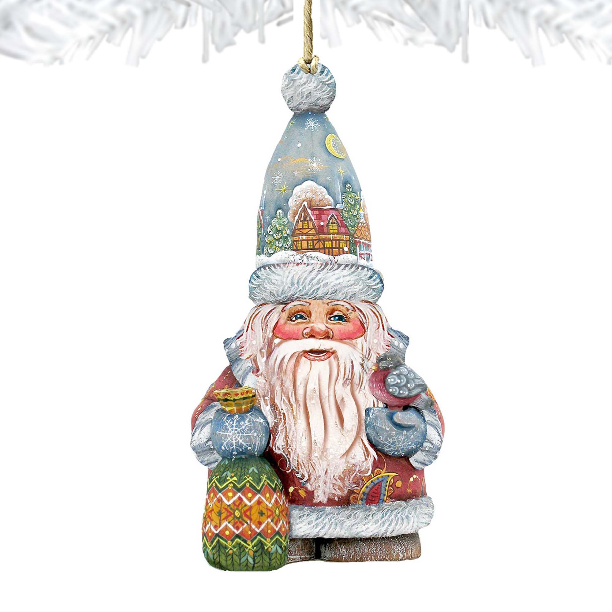 First Noel Christmas Wooden Ornaments by G. DeBrekht - Christmas Santa Snowman Decor - 8116410