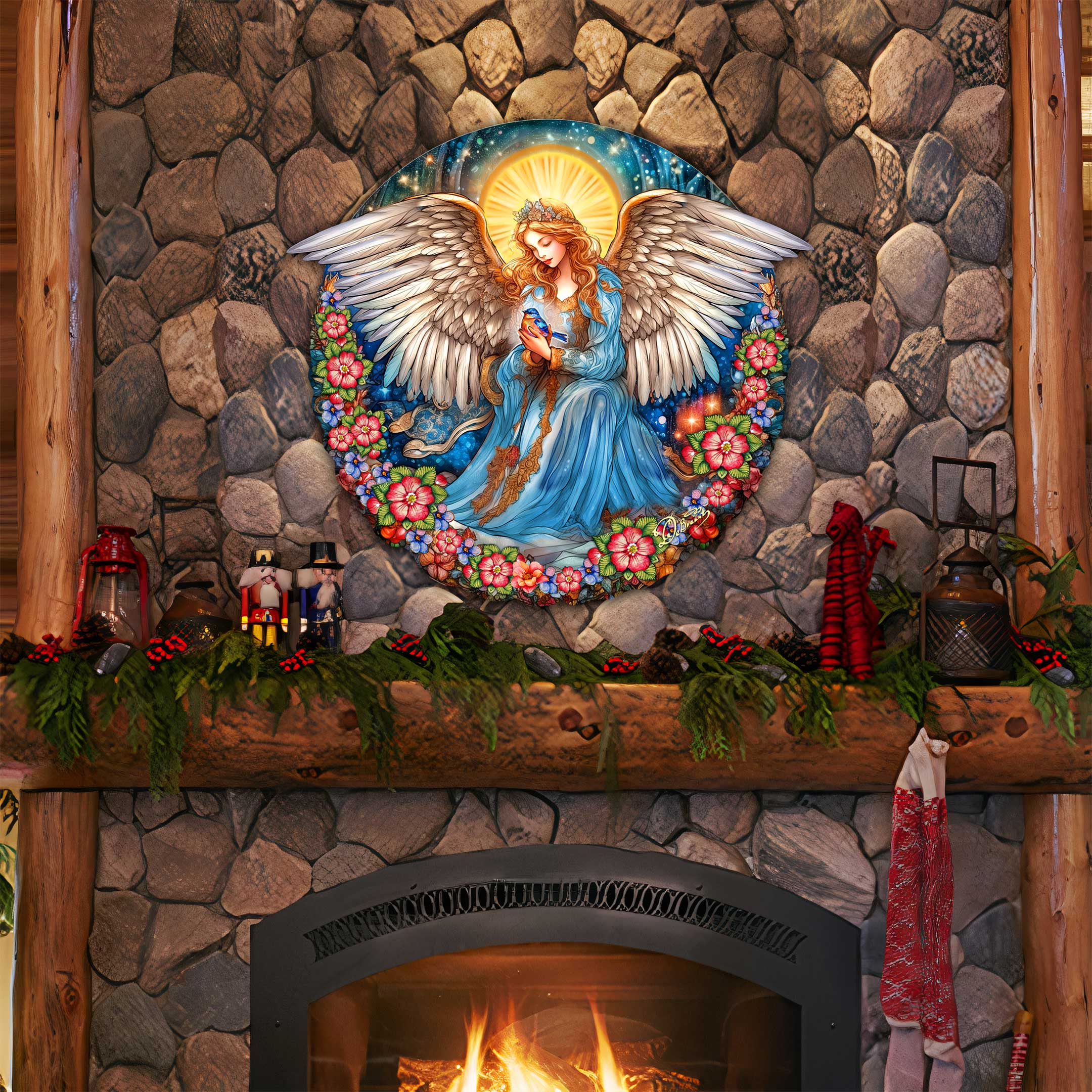 Guardian Angel of Serenity Holiday Door Decor by G. Debrekht - Nativity Holiday Decor - 8652806H
