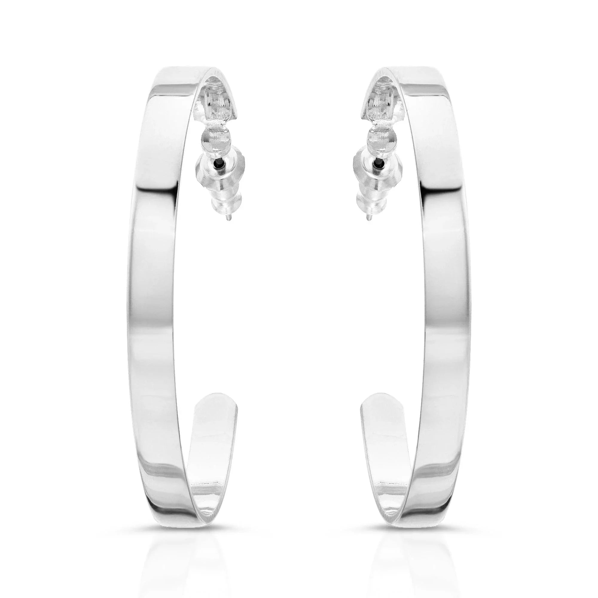 Silver hoop earrings 2.5 inch Isla Hoops stylish and perfect for everyday wear