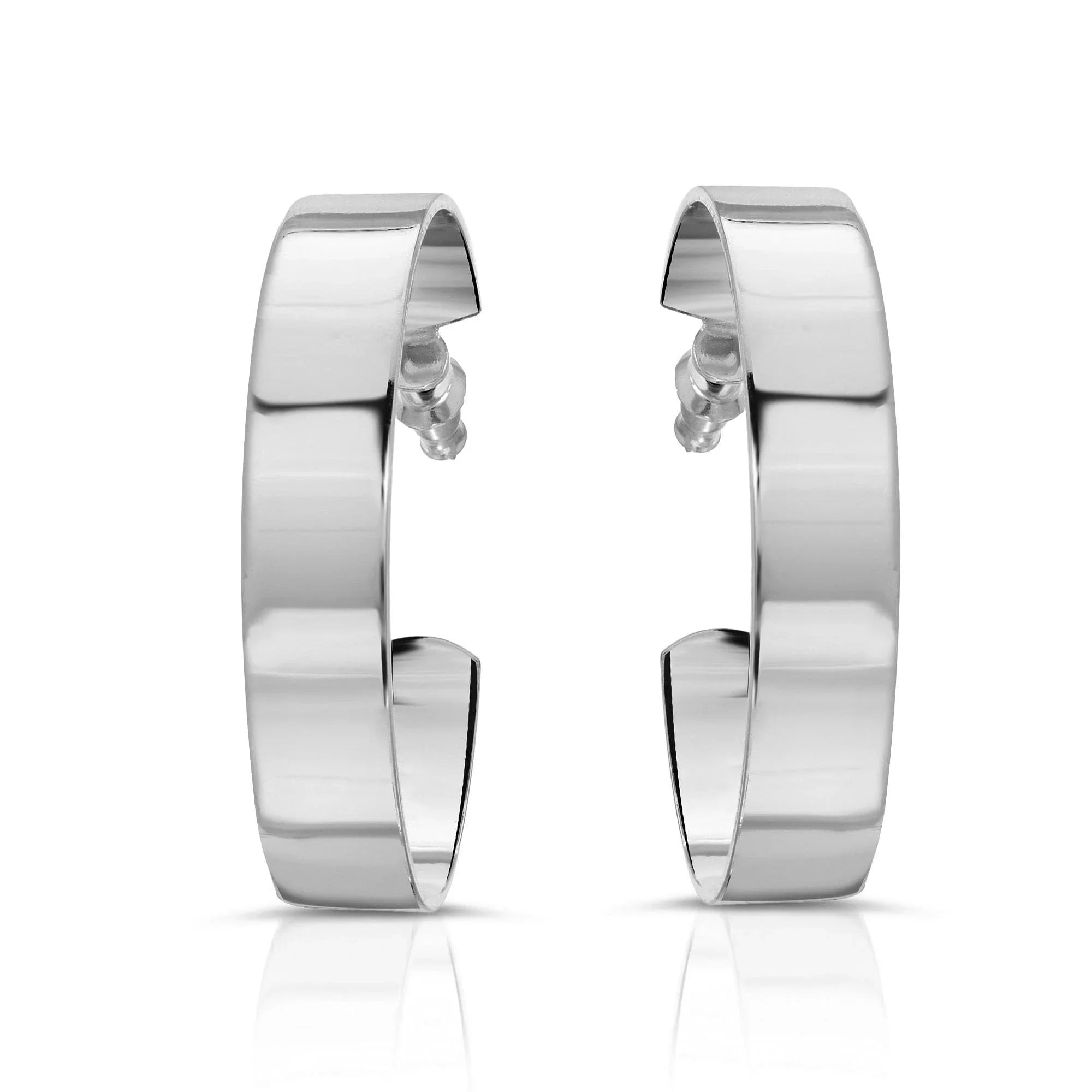 Silver hoop earrings called 2 Skylar Hoops perfect for your style