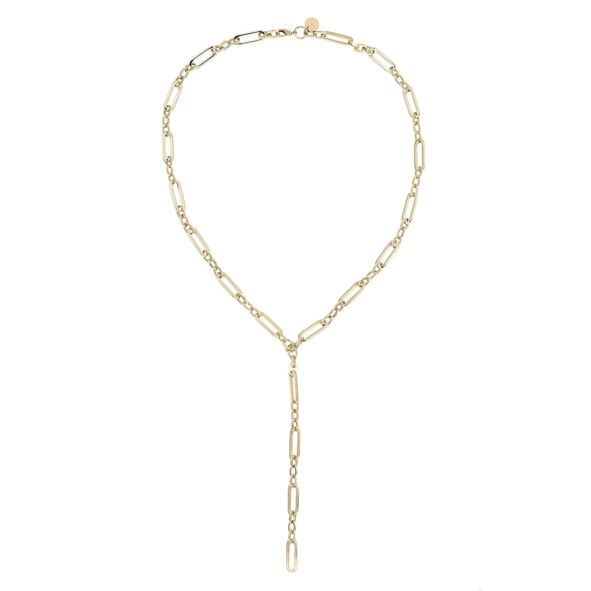 Gold-toned chain link Y-necklace from the Dean Lariat Necklace collection
