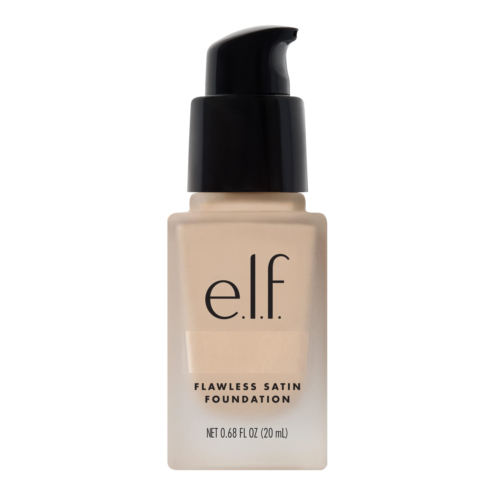 e.l.f. Flawless Satin Foundation, Lightweight & Medium Coverage, Semi-Matte Finish, Vegan & Cruelty-Free, Pearl, 0.68 Fl Oz (20mL)