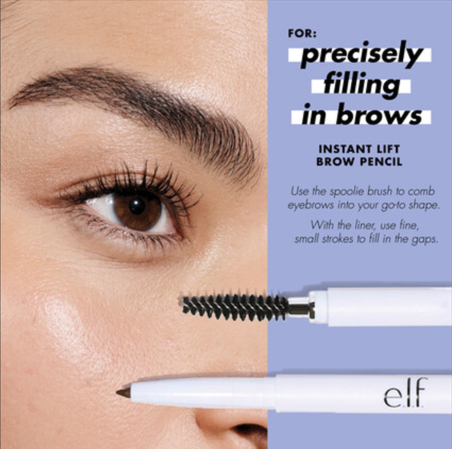 e.l.f. Instant Lift Brow Pencil, Dual-Sided, Precise, Fine Tip, Shapes, Defines, Fills Brows, Contours, Combs, Tames, Blonde, 0.006 Oz